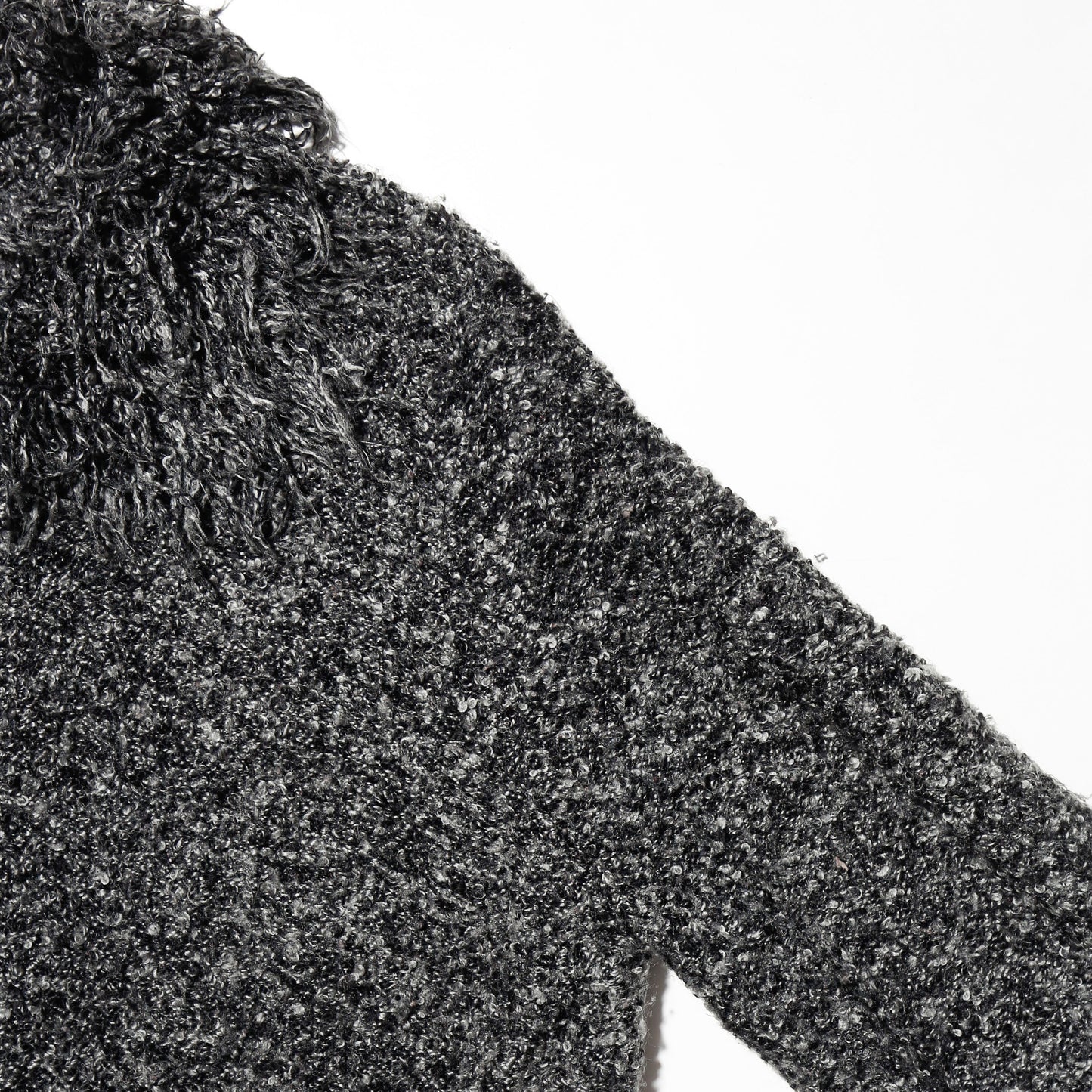 vintage fuzzy collar frost knit jacket