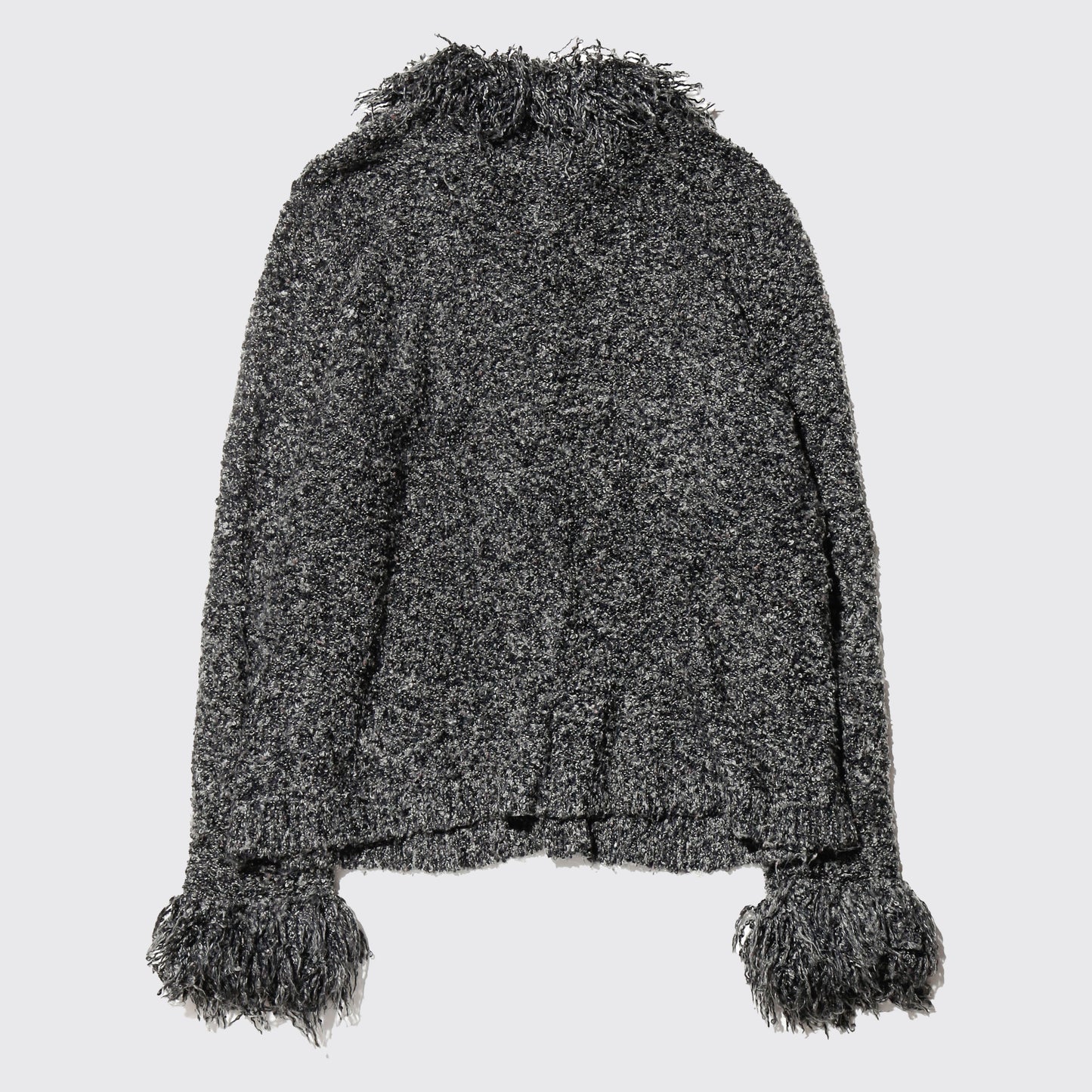 vintage fuzzy collar frost knit jacket