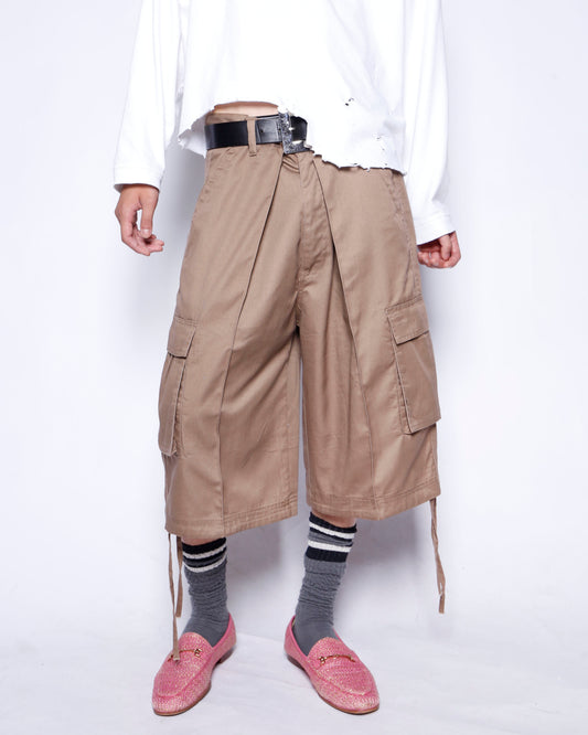 vintage center tuck bermuda cargo shorts *resized