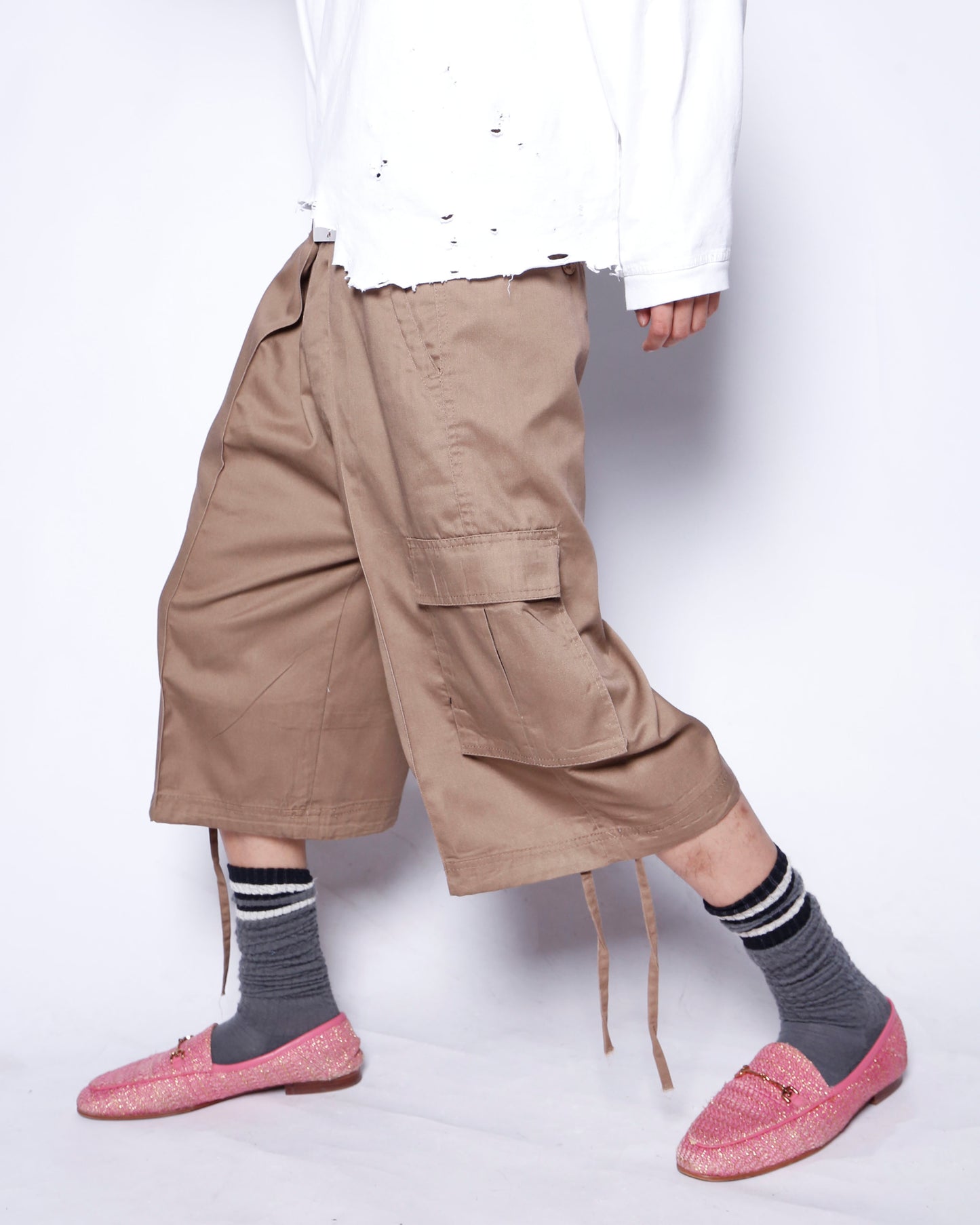 vintage center tuck bermuda cargo shorts *resized