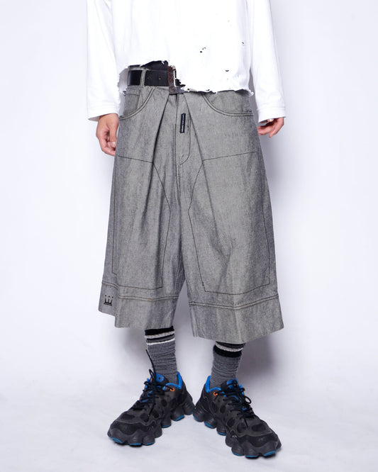 vintage center tuck stitched bermuda shorts