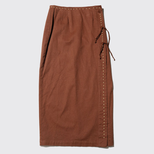 vintage studs side wrap skirt