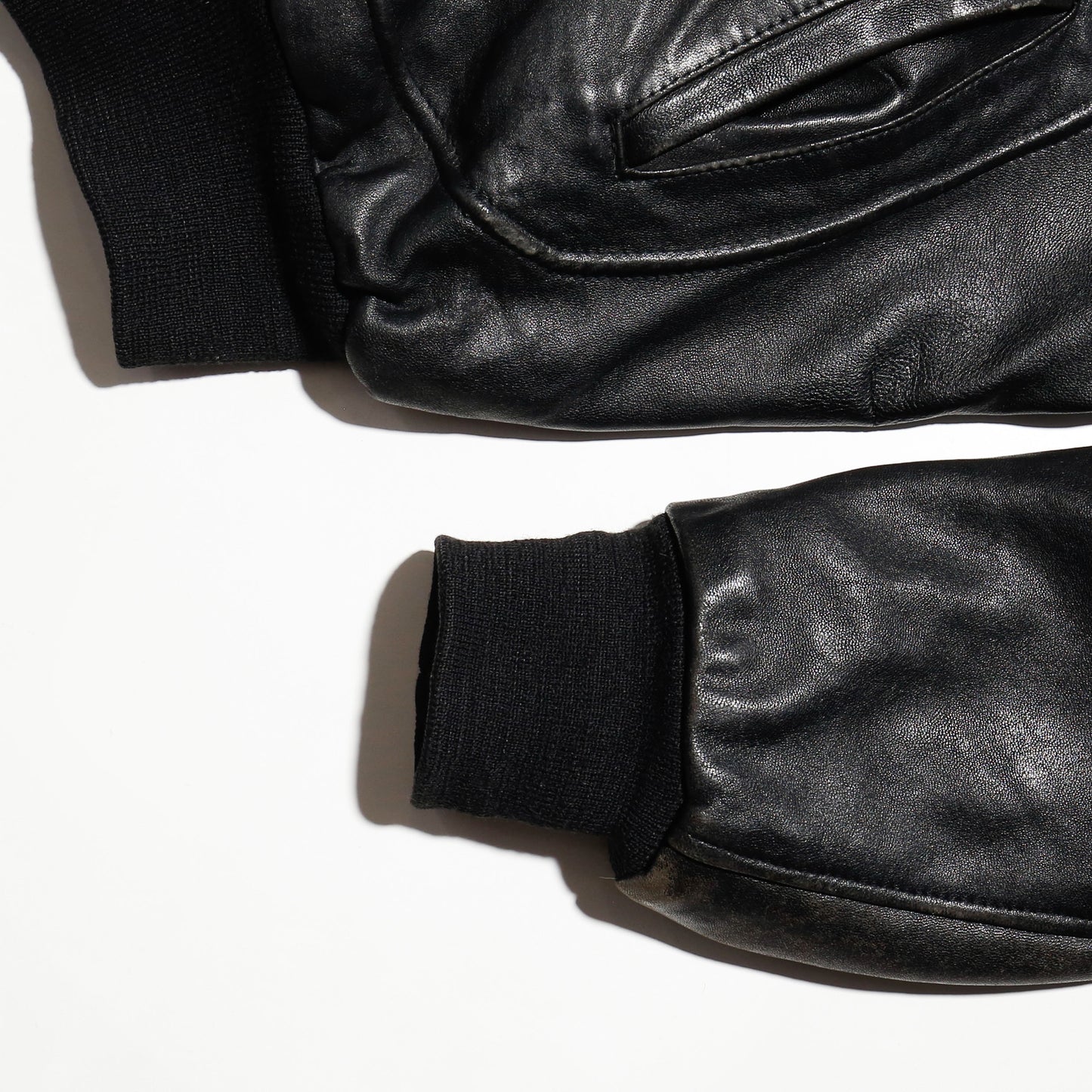 *one-off hooded aviator leather jacket