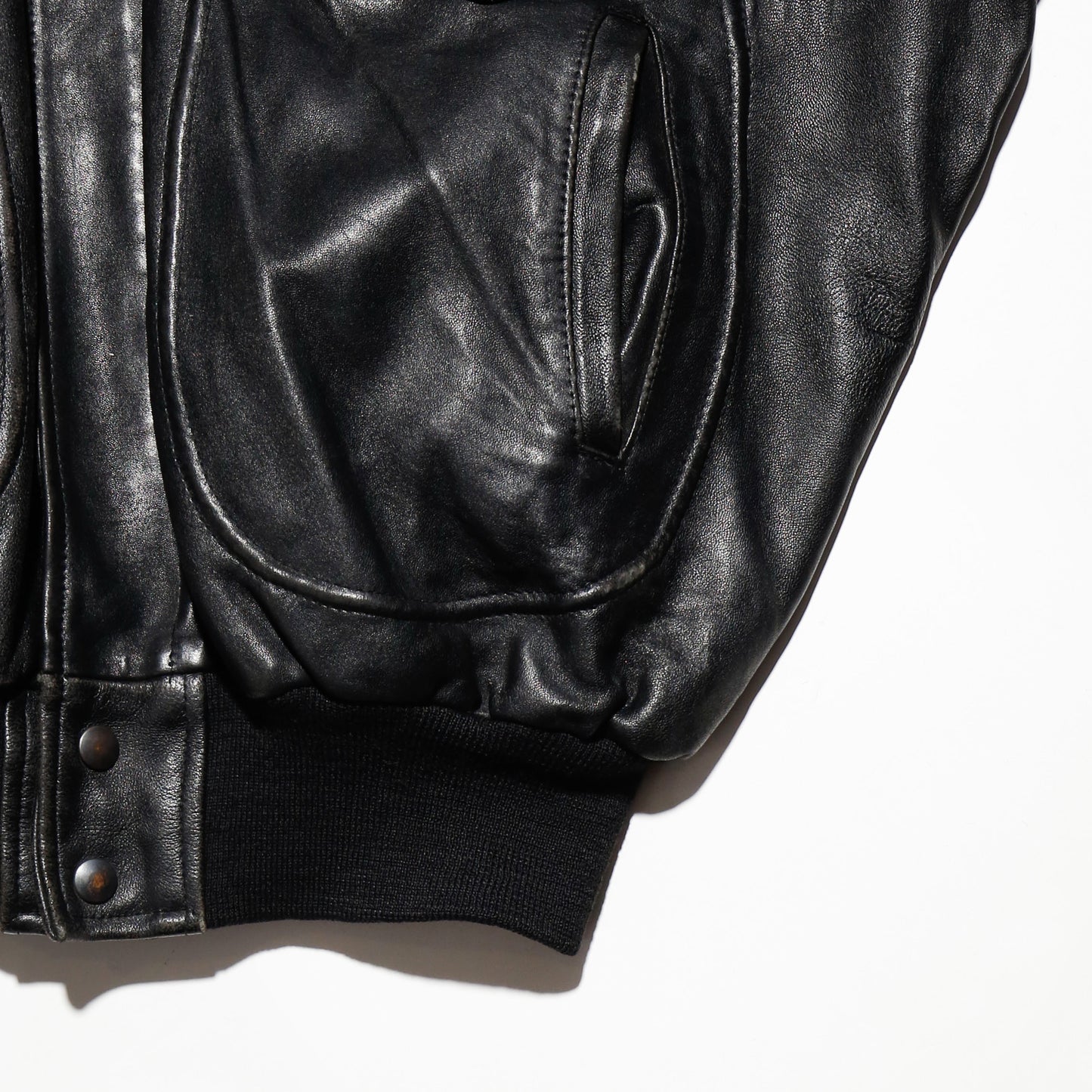 *one-off hooded aviator leather jacket