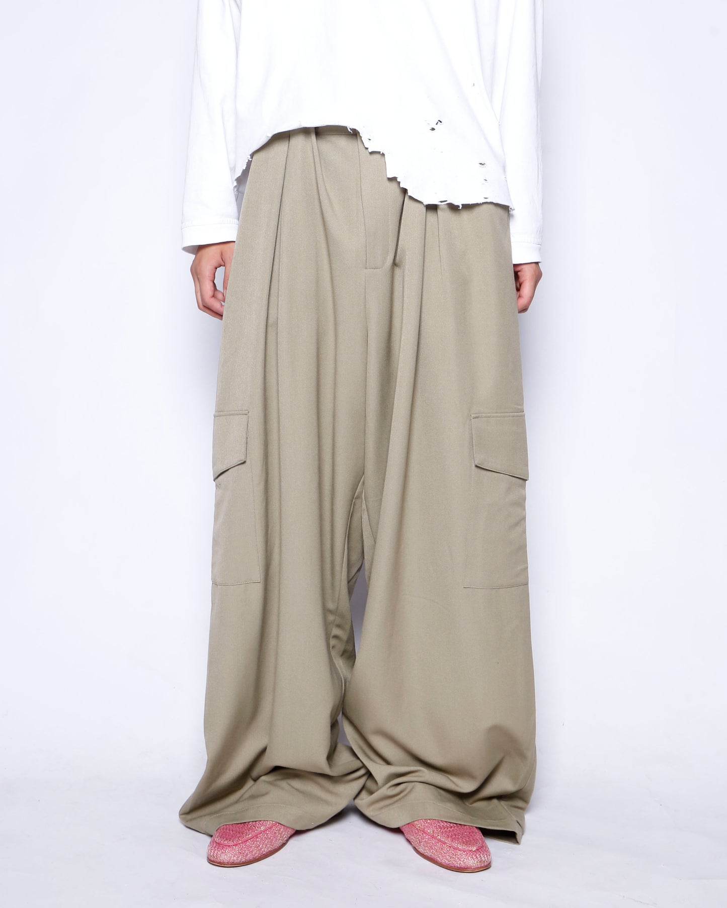 vintage box tuck wide cargo slacks