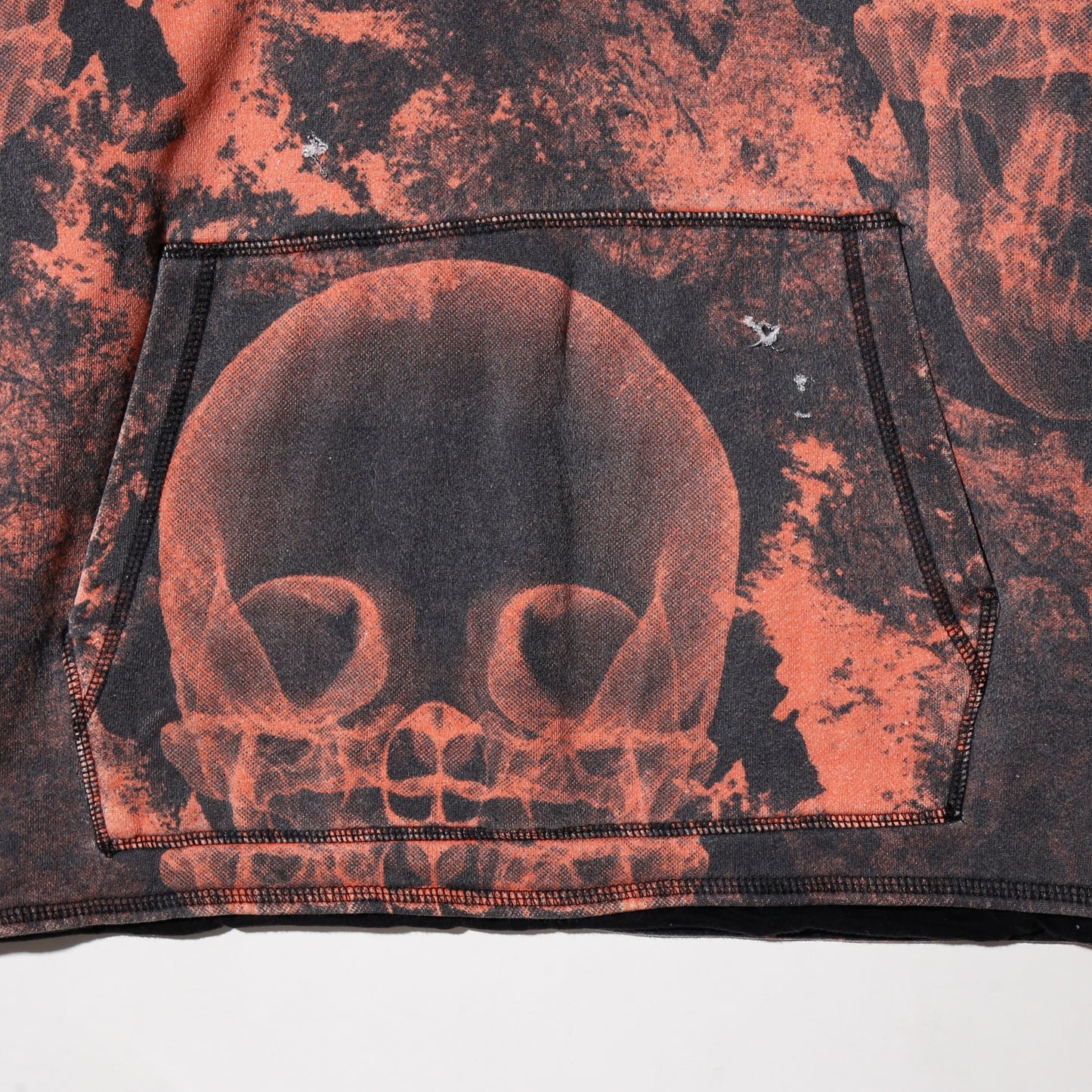 *one-off A$AP Woldwide×Russell x-ray skull broken hoodie