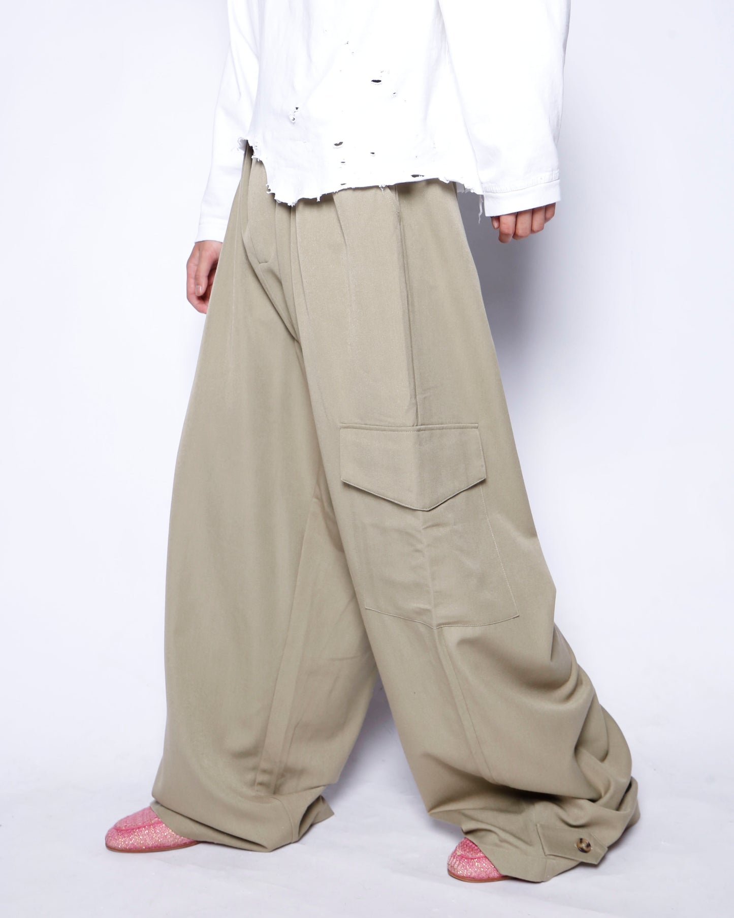 vintage box tuck wide cargo slacks