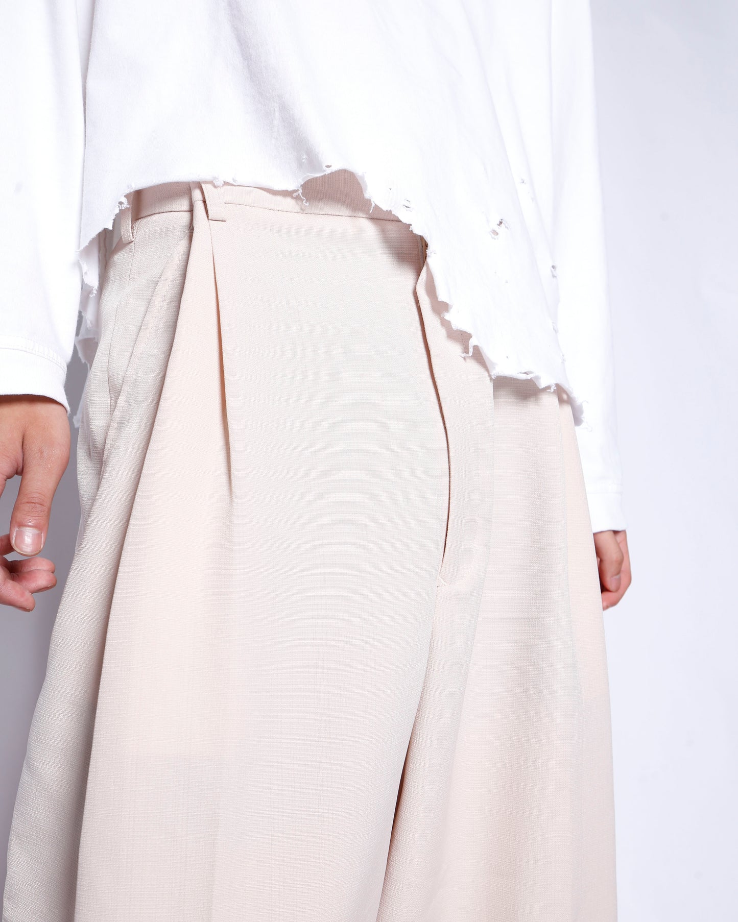 vintage tucked wide slacks