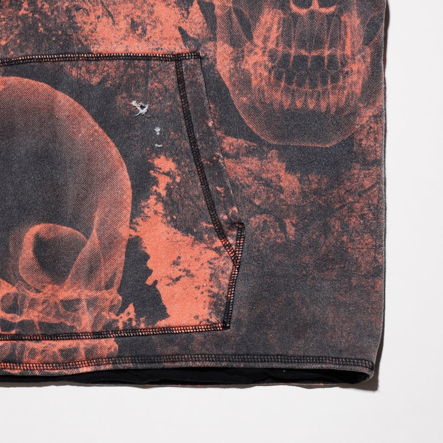 *one-off A$AP Woldwide×Russell x-ray skull broken hoodie