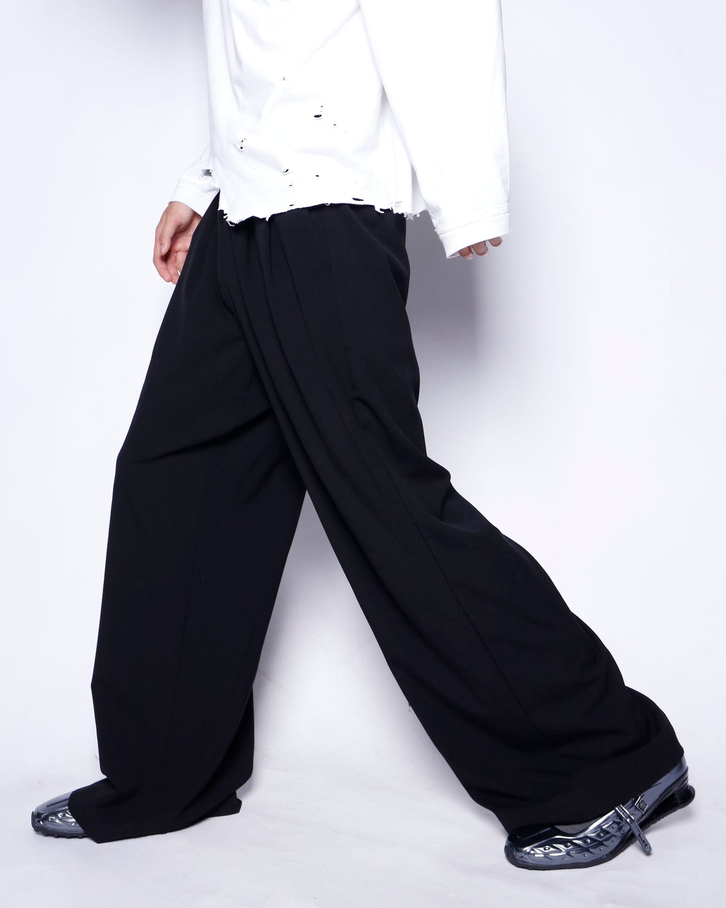 vintage pleats wide slacks