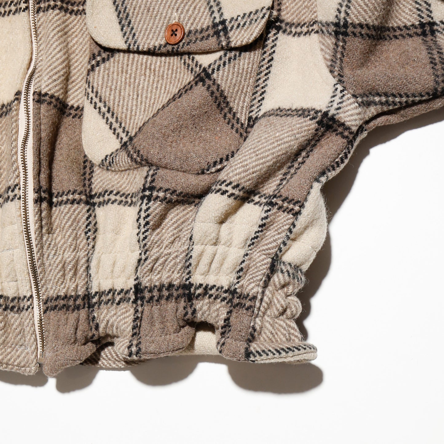 *one-off ribbed check wool jacket