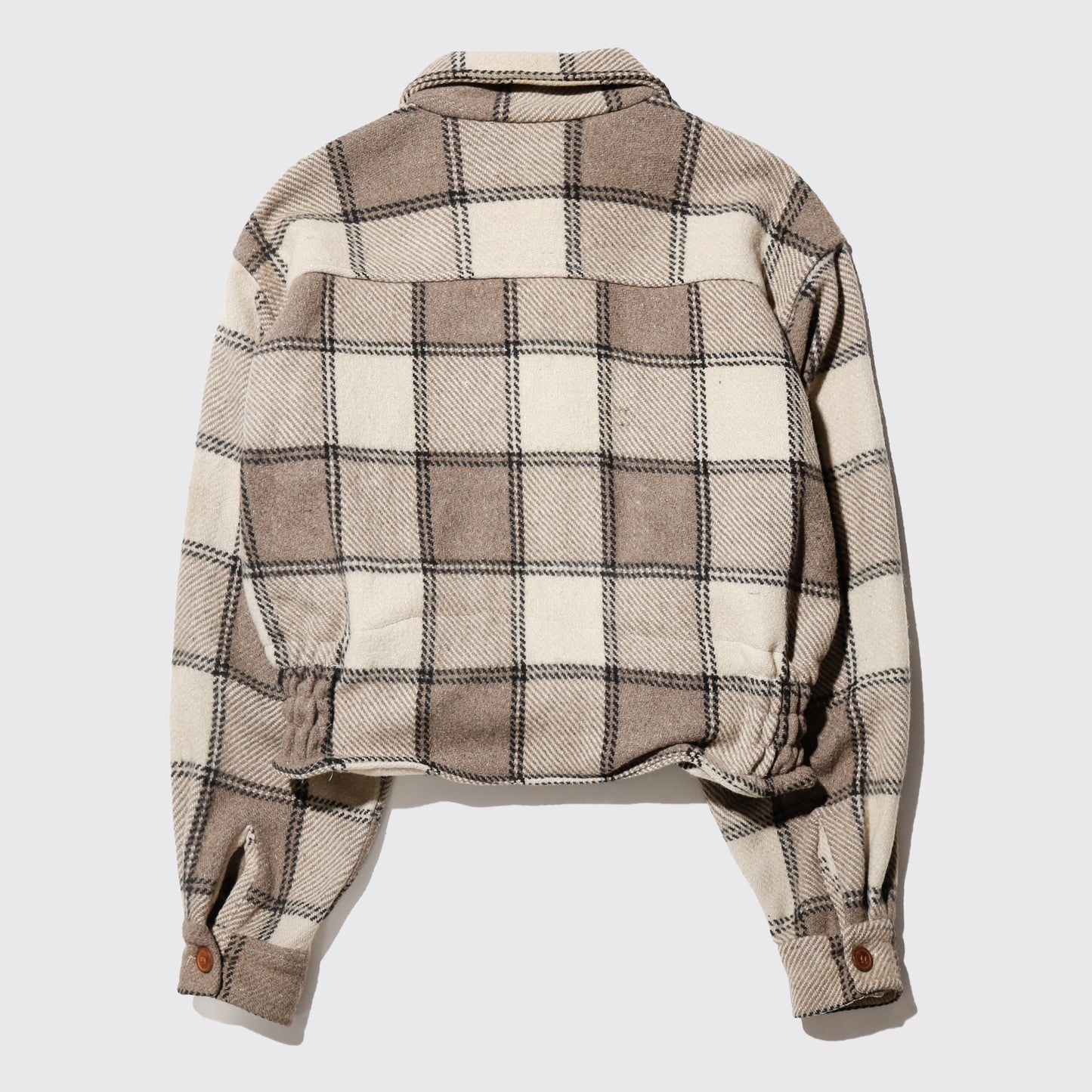 *one-off ribbed check wool jacket