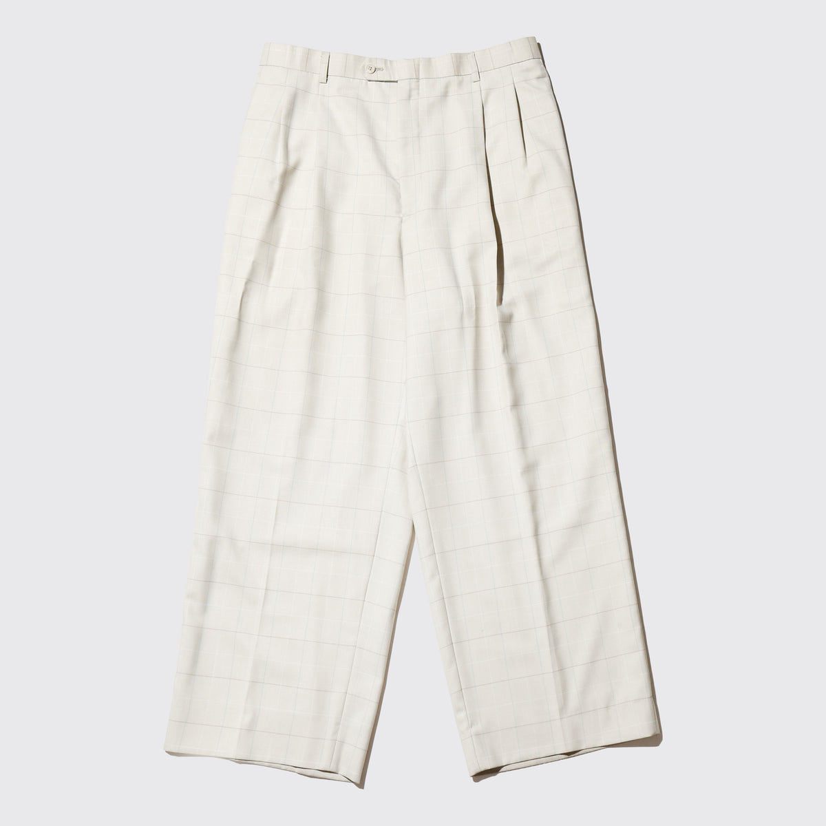 vintage tucked window check wide slacks