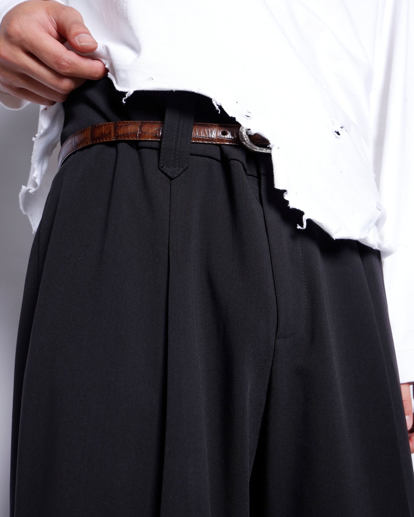 vintage low rise wide leg flare slacks