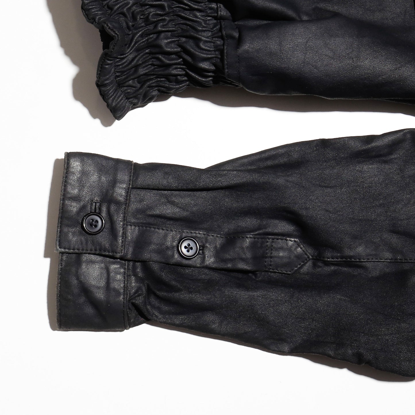 *one-off ribbed leather shirt