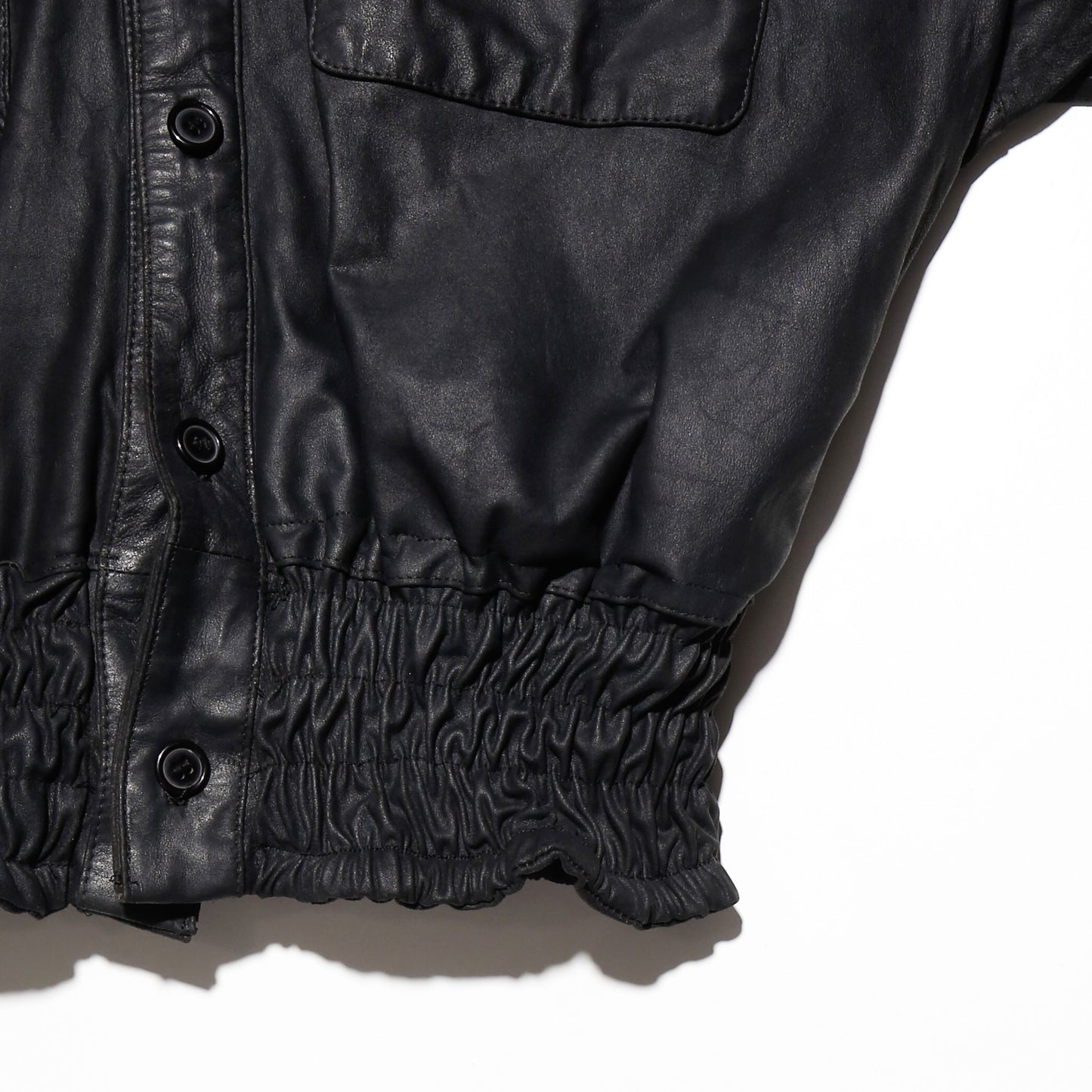 *one-off ribbed leather shirt