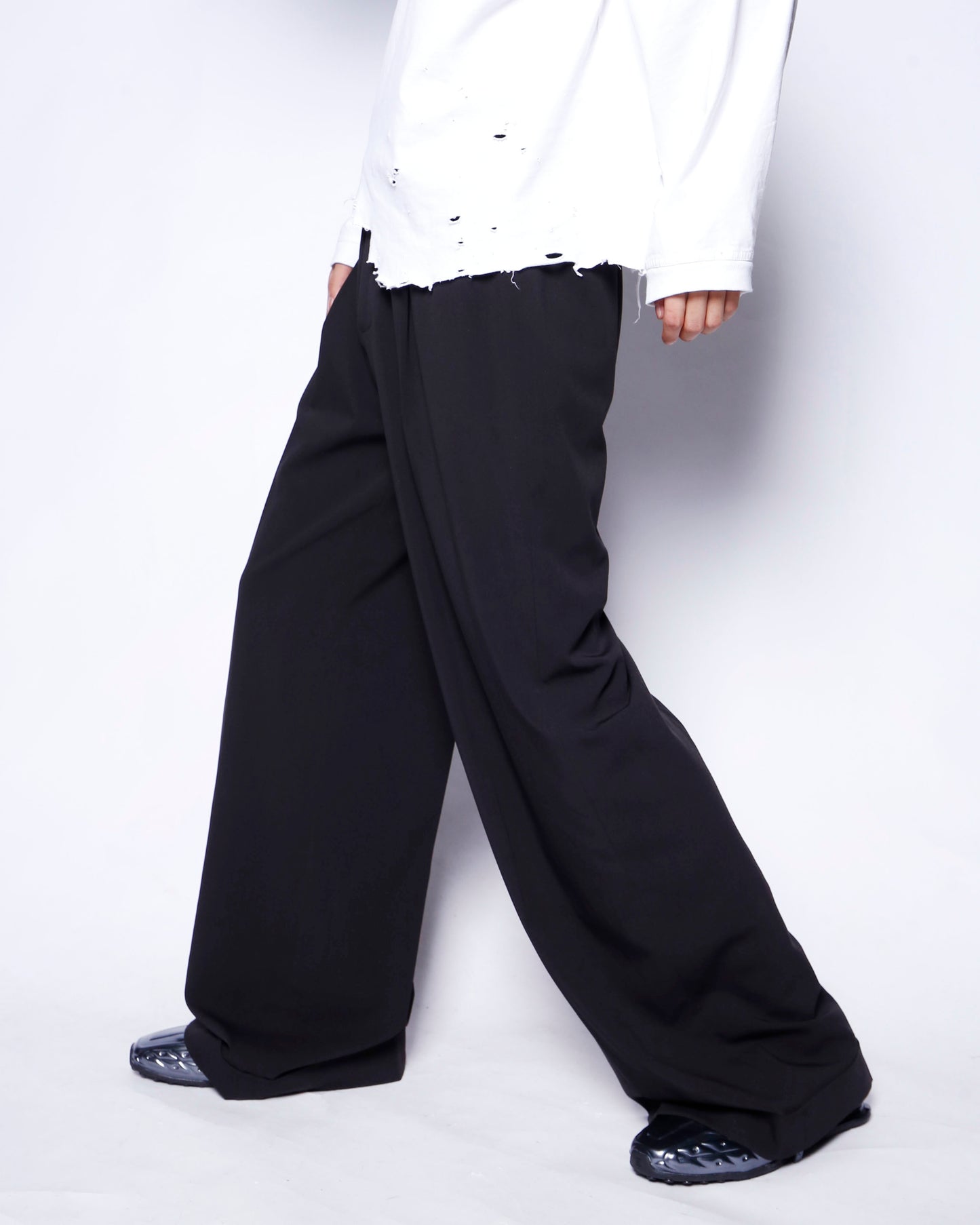 vintage low rise wide leg flare slacks