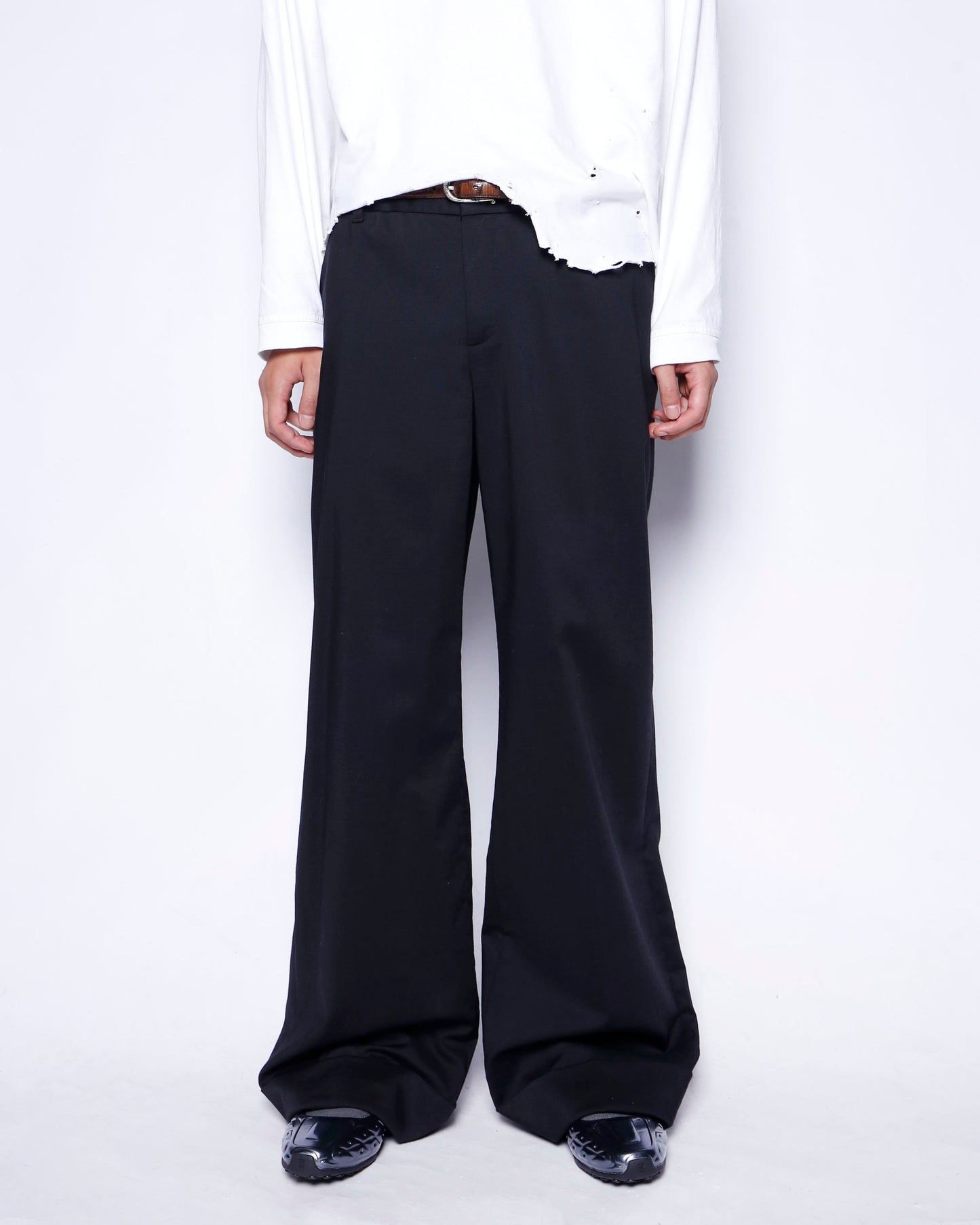 vintage low rise wide leg flare slacks