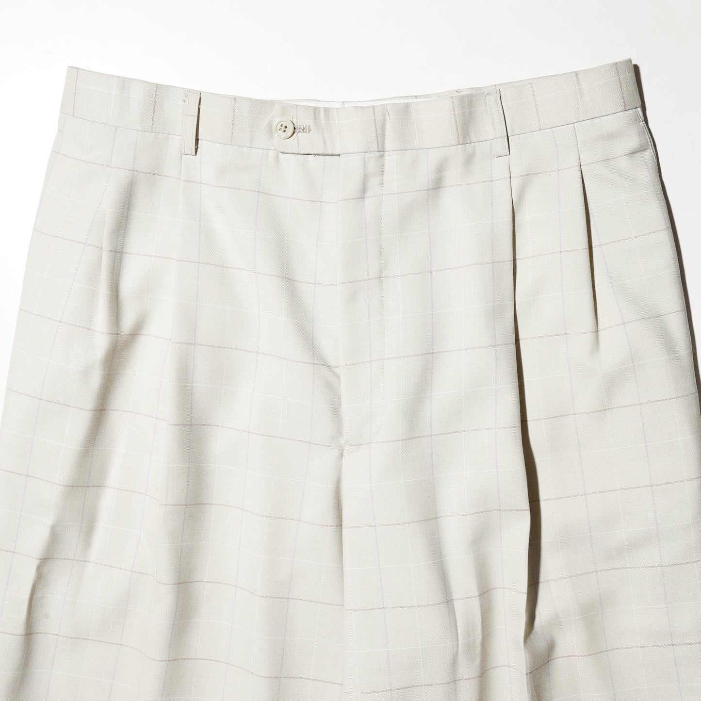 vintage tucked window check wide slacks