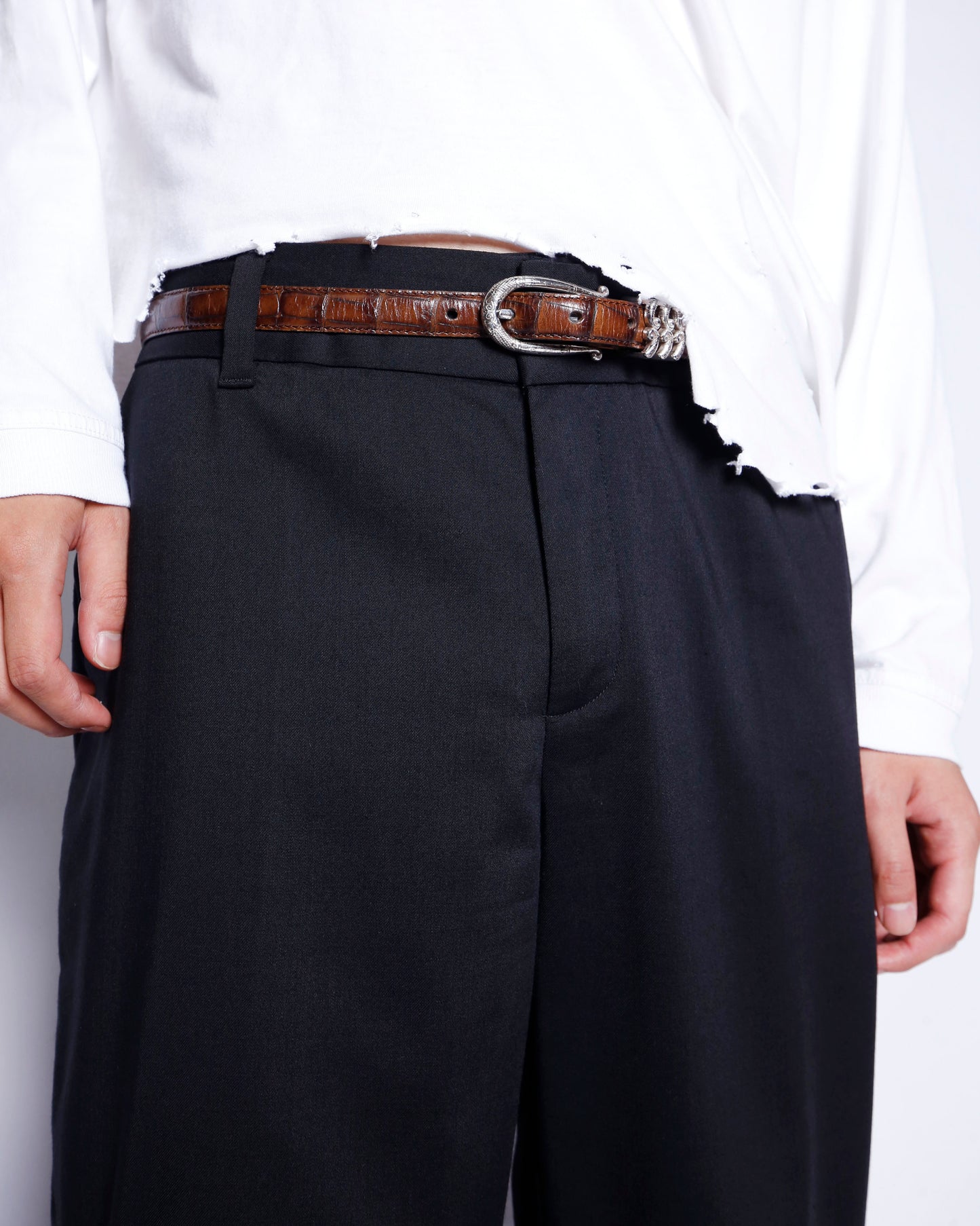 vintage low rise wide leg flare slacks