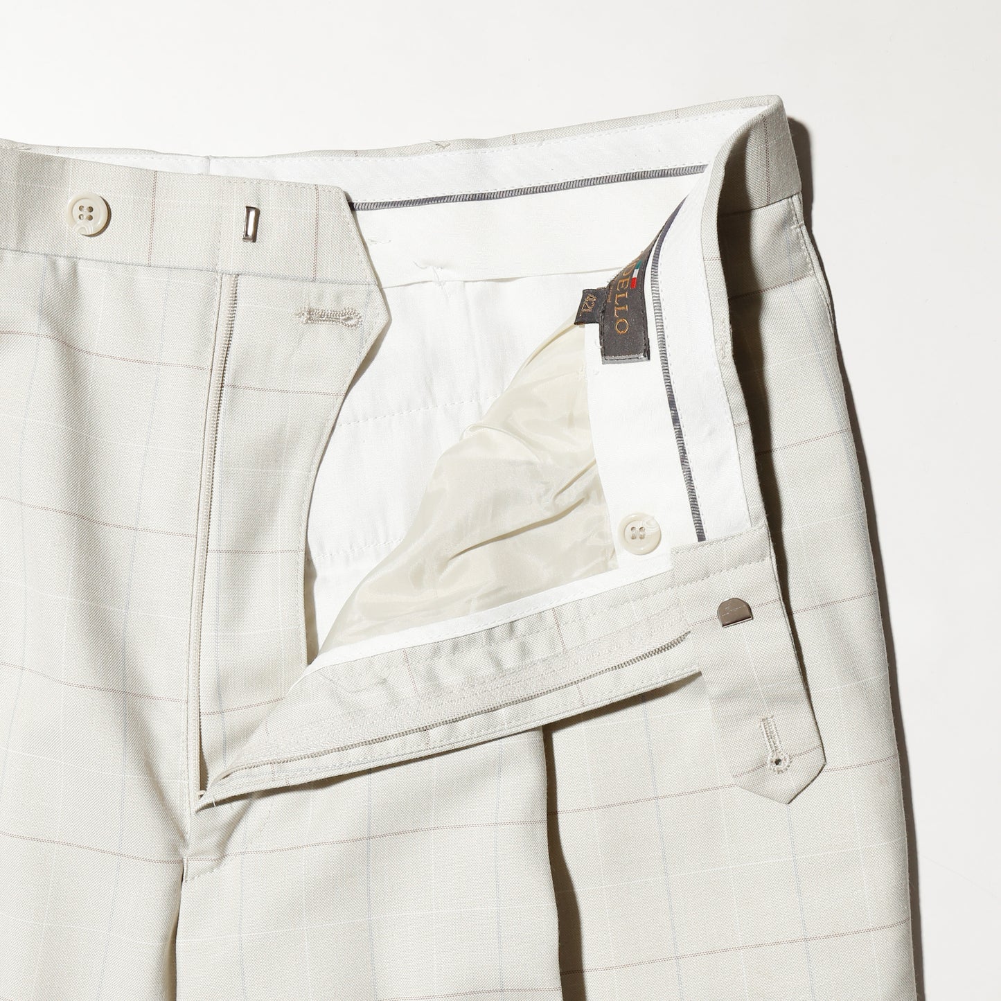 vintage tucked window check wide slacks