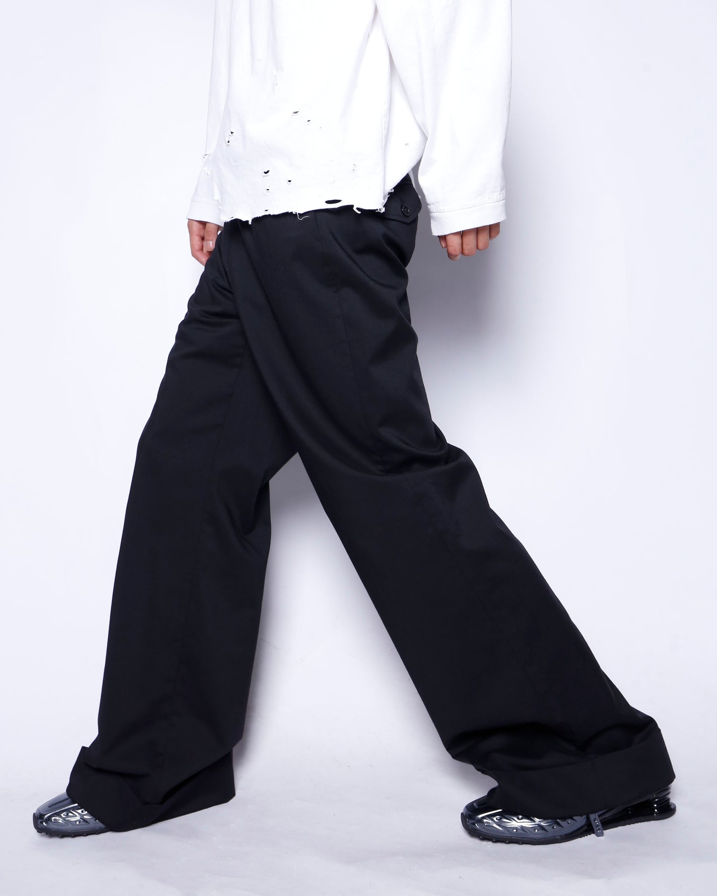 vintage low rise wide leg flare slacks