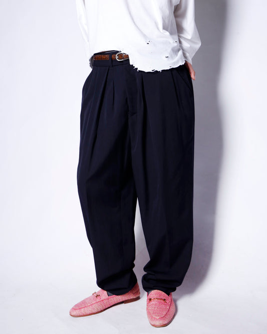 vintage tucked tapered slacks pants