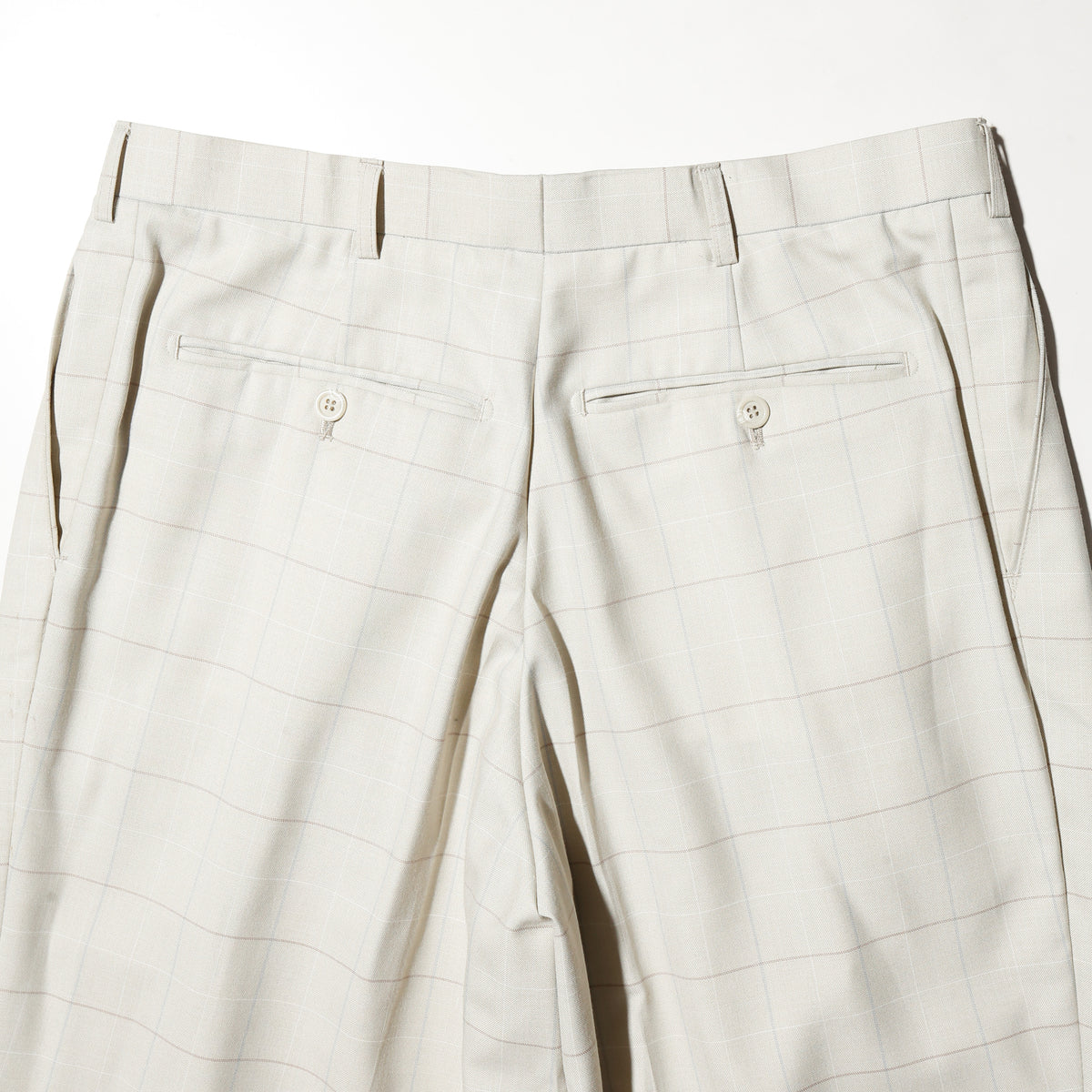 vintage tucked window check wide slacks