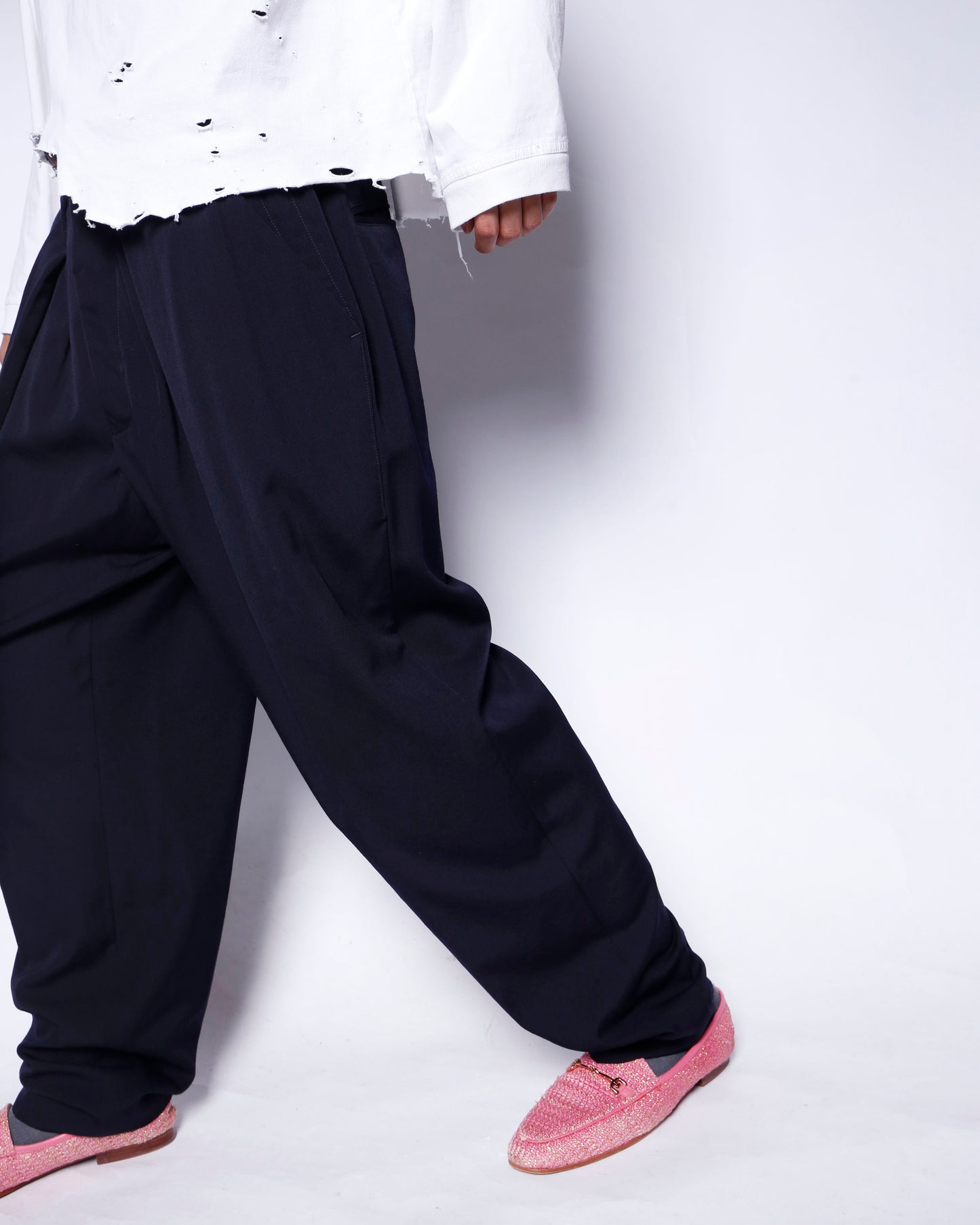 vintage tucked tapered slacks pants