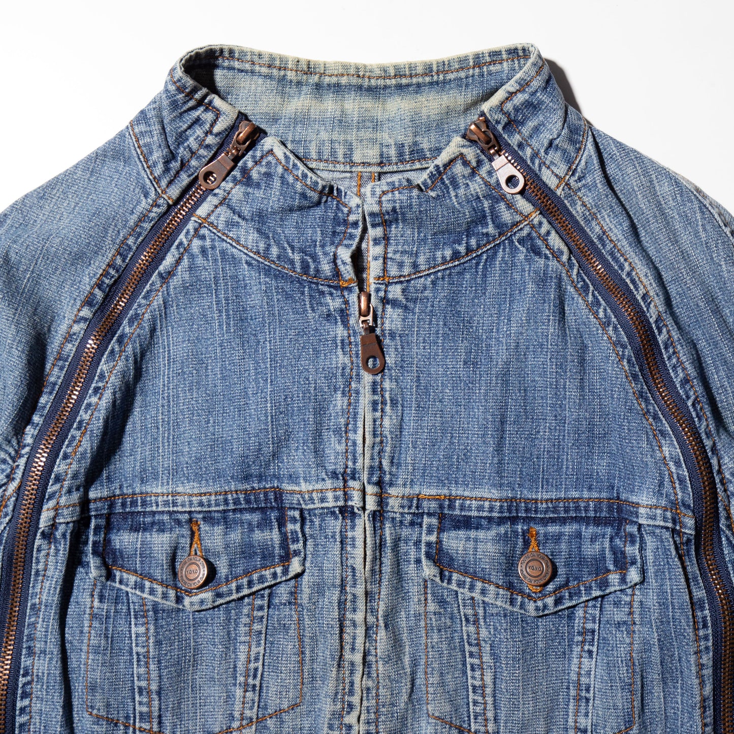 vintage triple zip trucker jacket