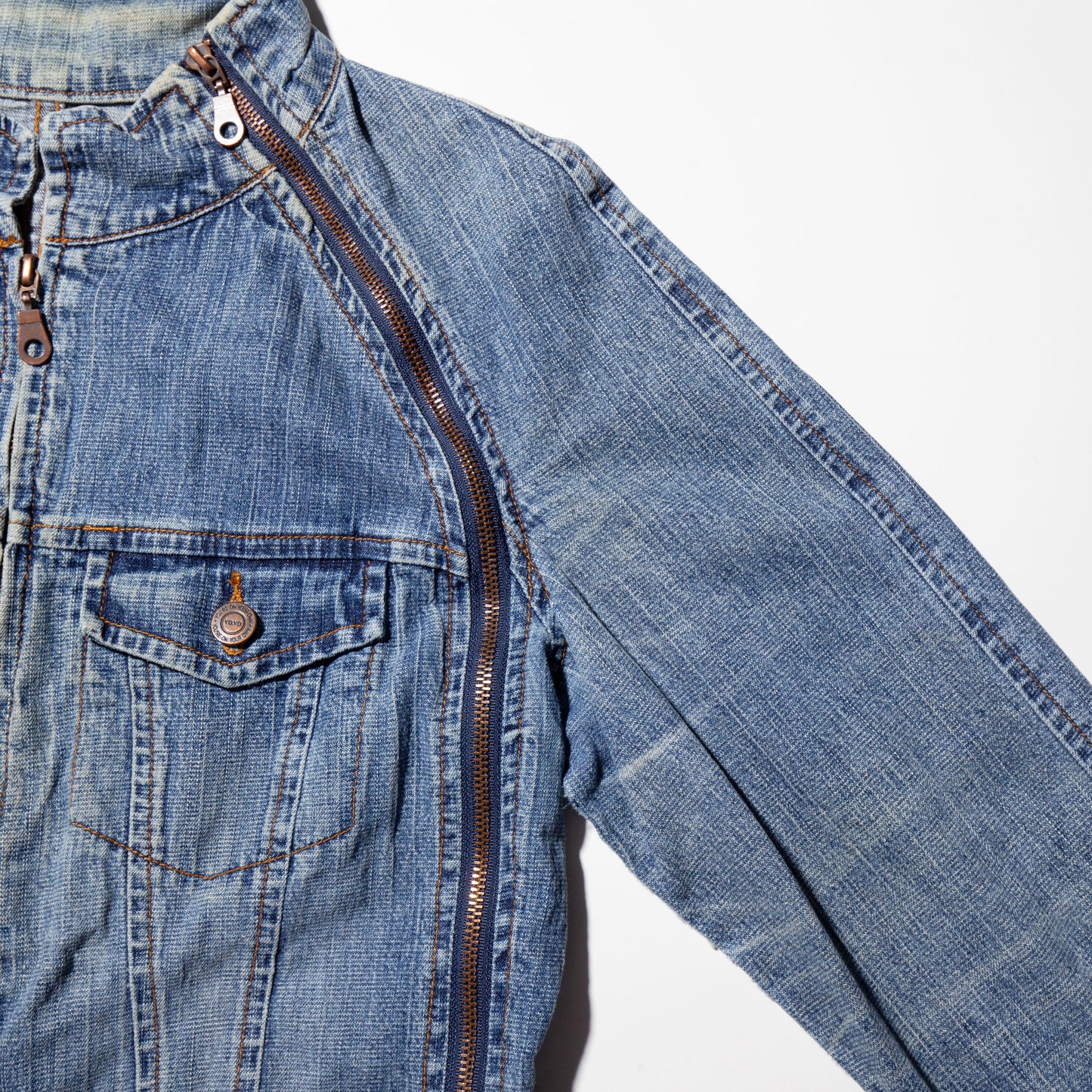 vintage triple zip trucker jacket