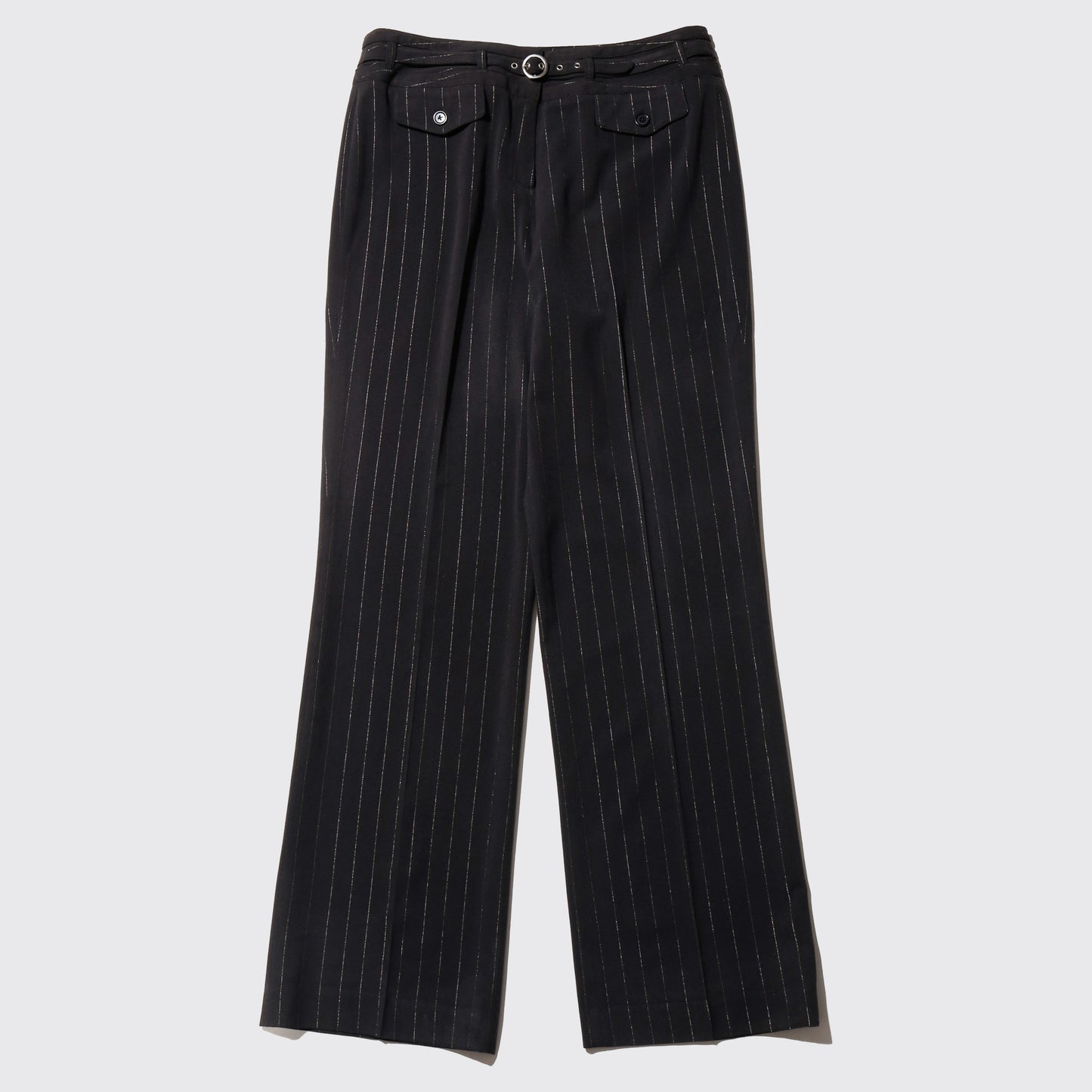 vintage belted lame stripe slacks