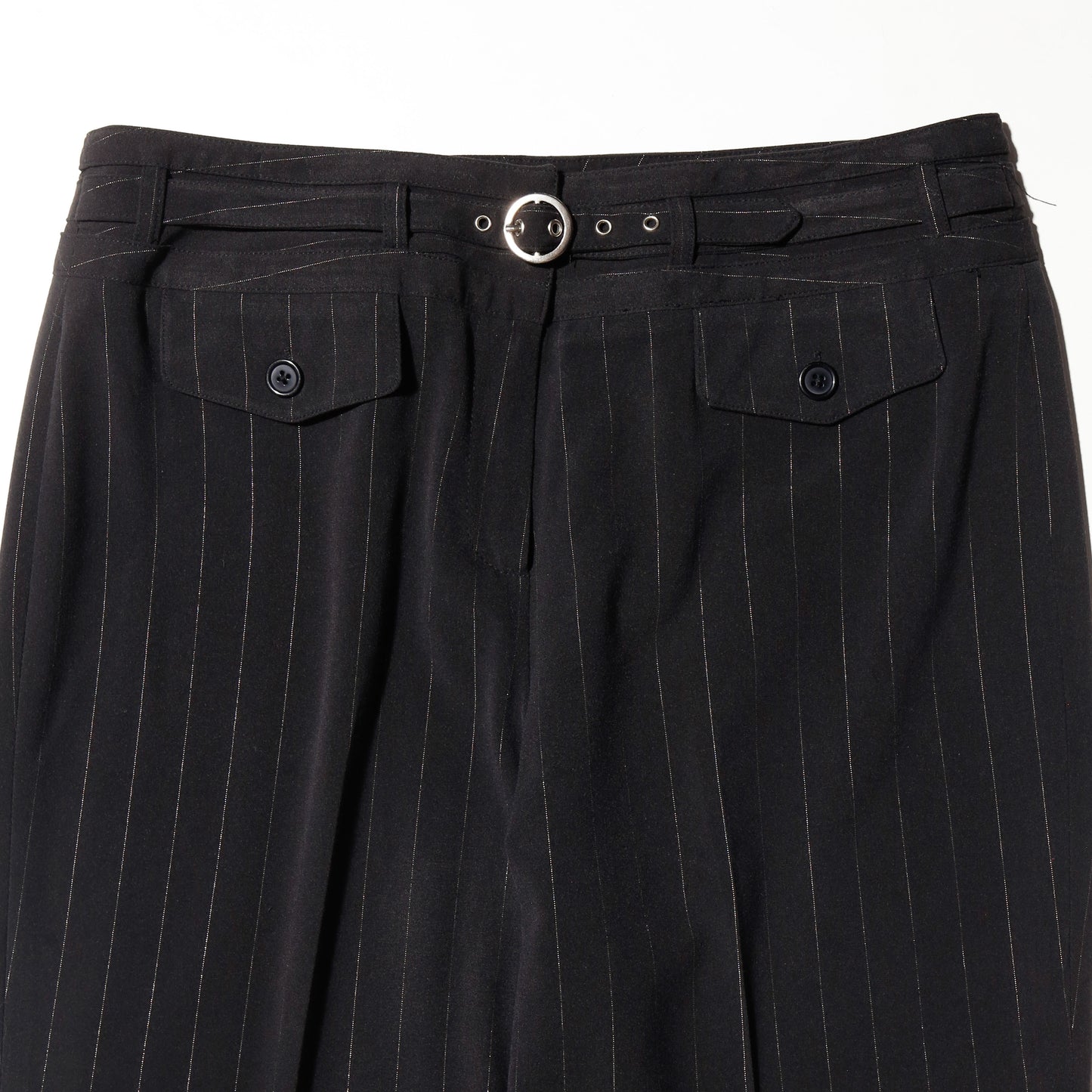 vintage belted lame stripe slacks