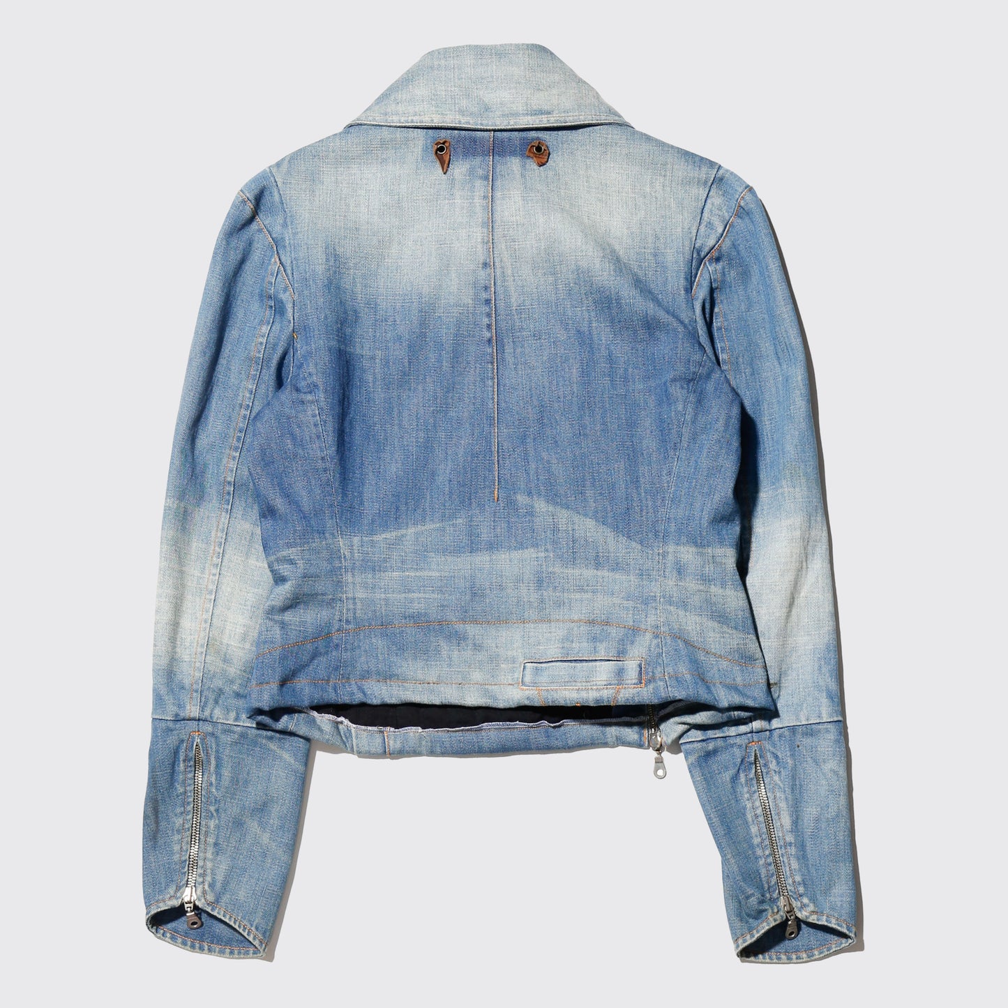 vintage euro cropped slanting denim jacket