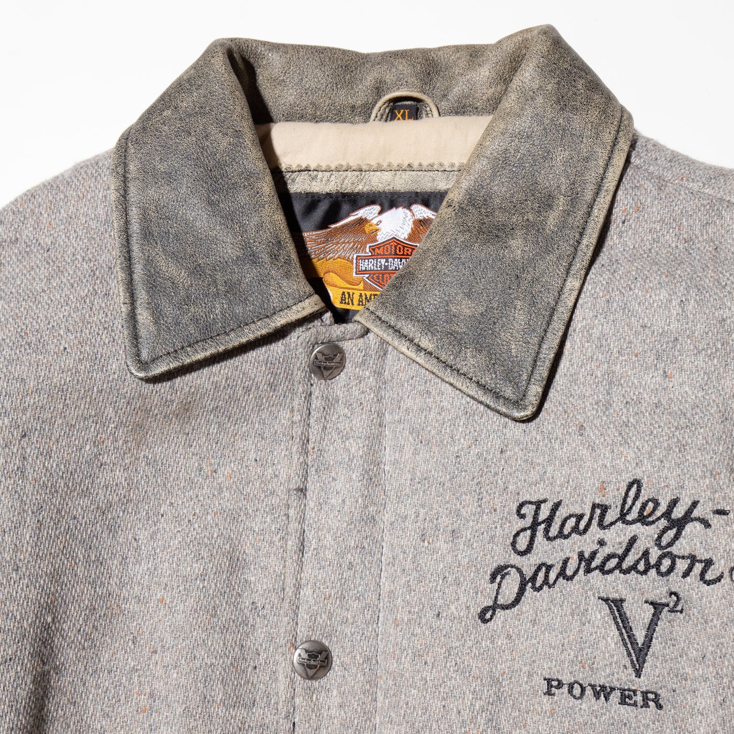 vintage harley davidson faded varsity jacket