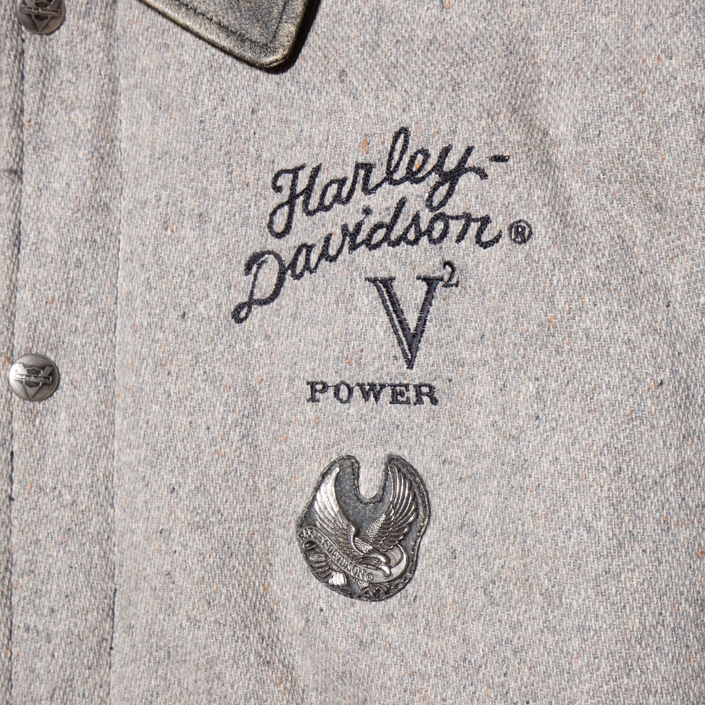 vintage harley davidson faded varsity jacket