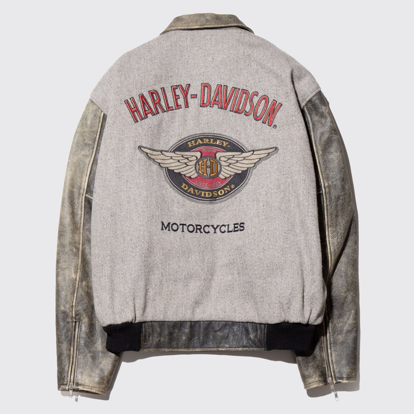 vintage harley davidson faded varsity jacket