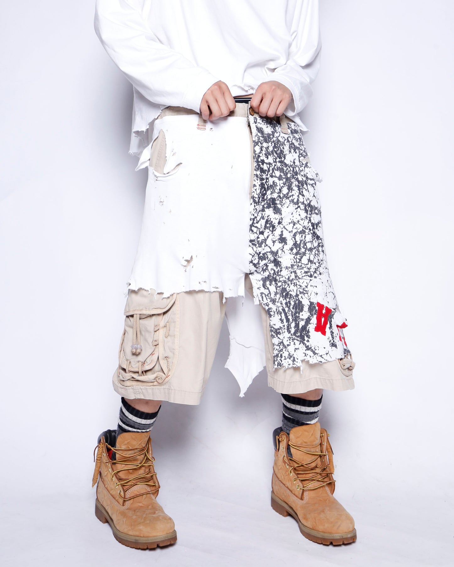 *one-off broken layered trousers