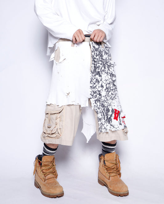 *one-off broken layered trousers