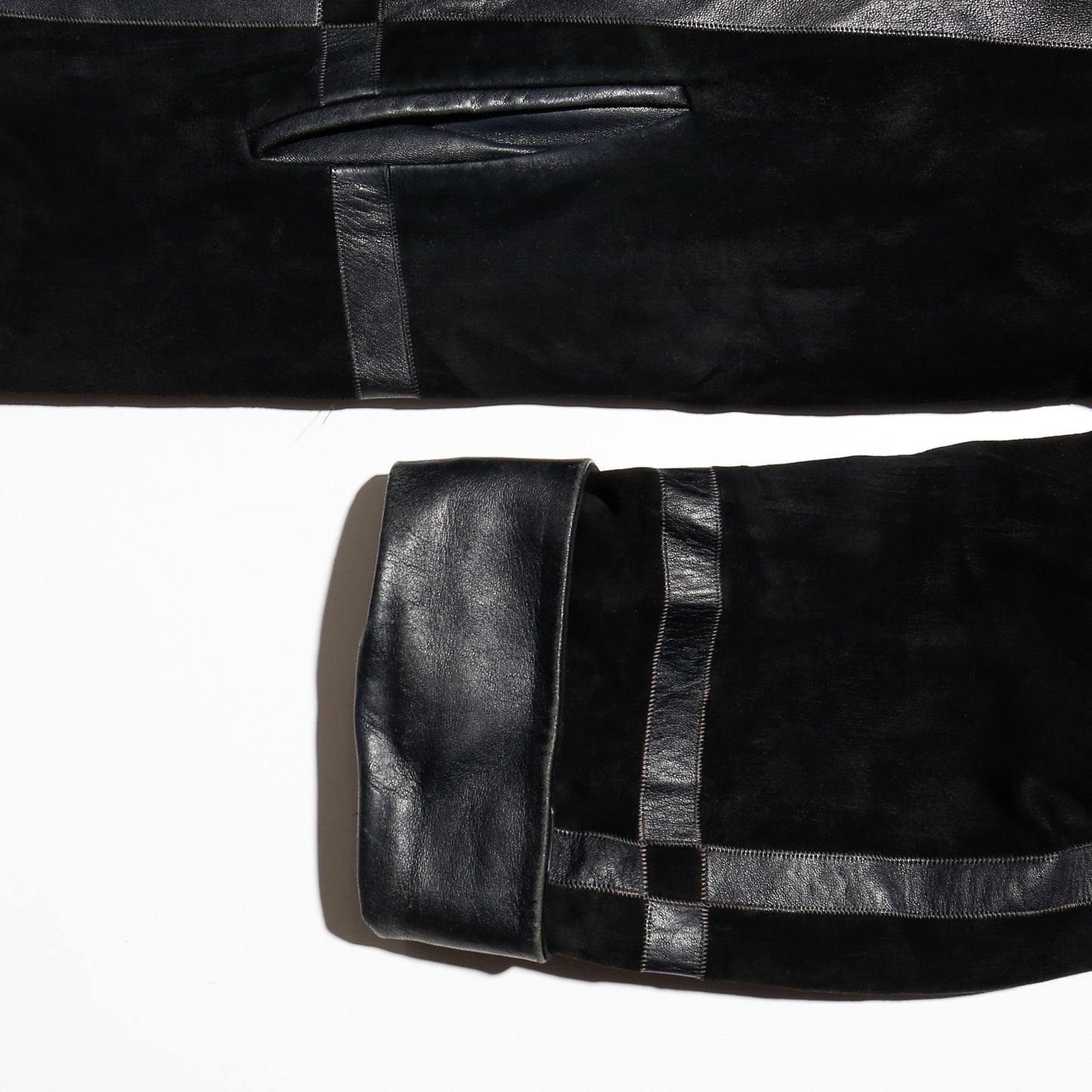 vintage euro louis armand grid leather coat