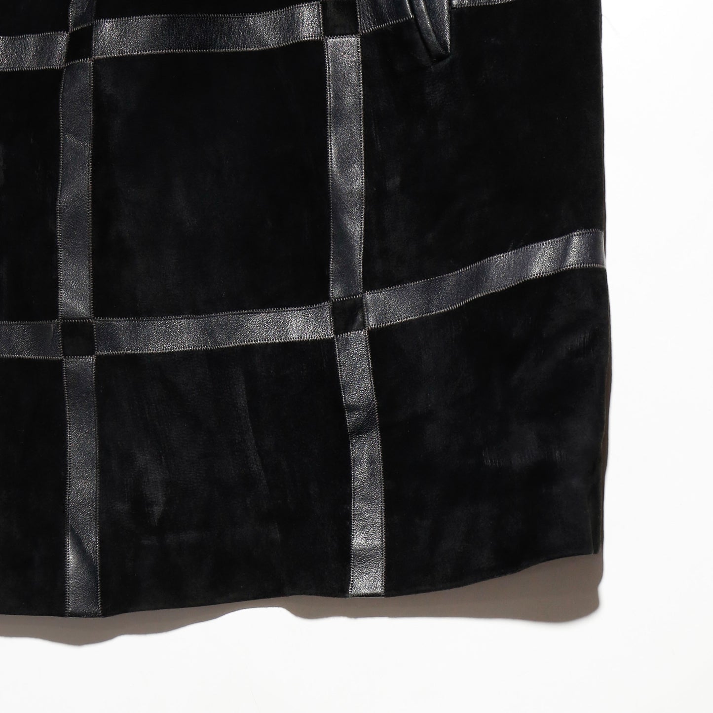 vintage euro louis armand grid leather coat