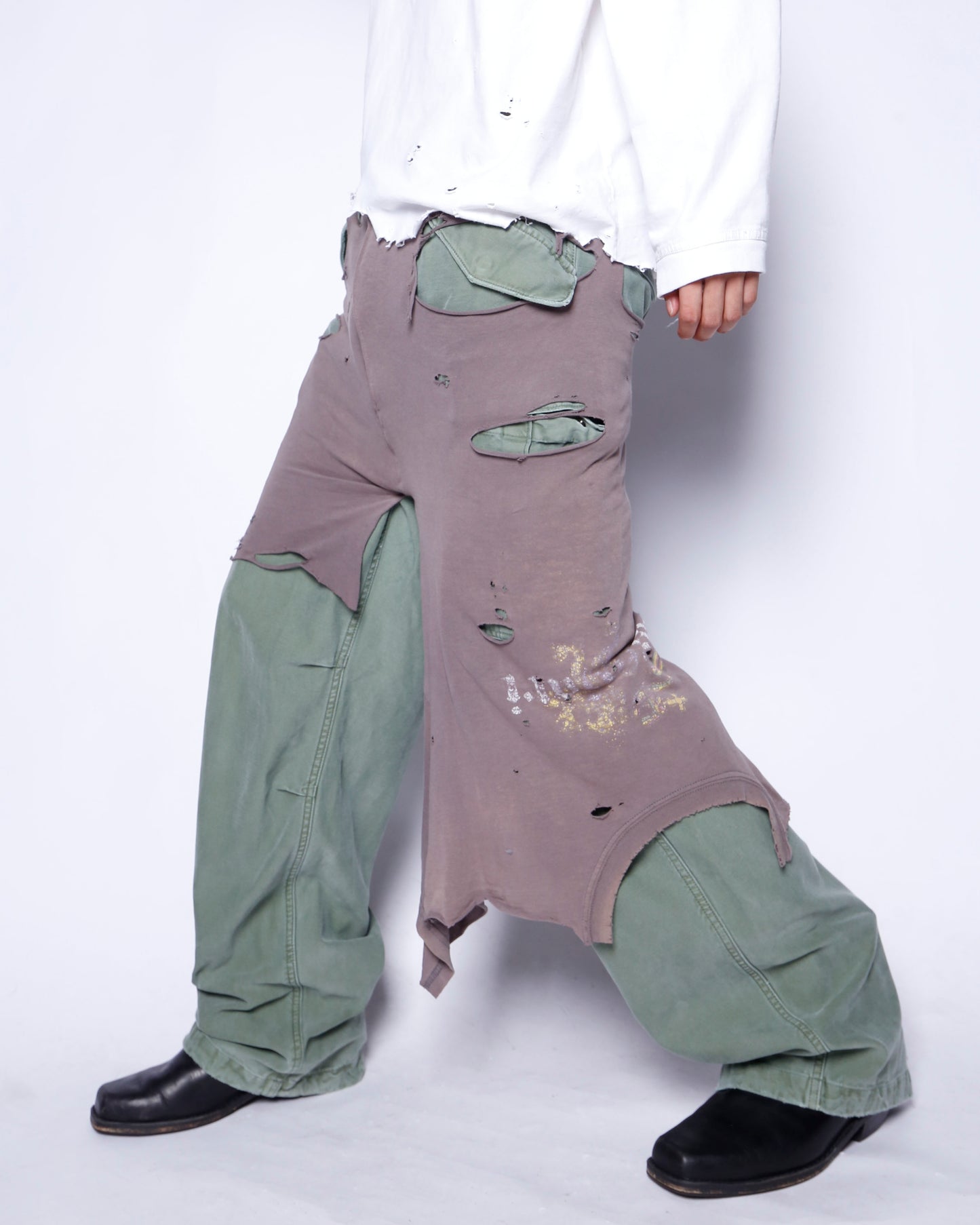 *one-off broken layer trousers
