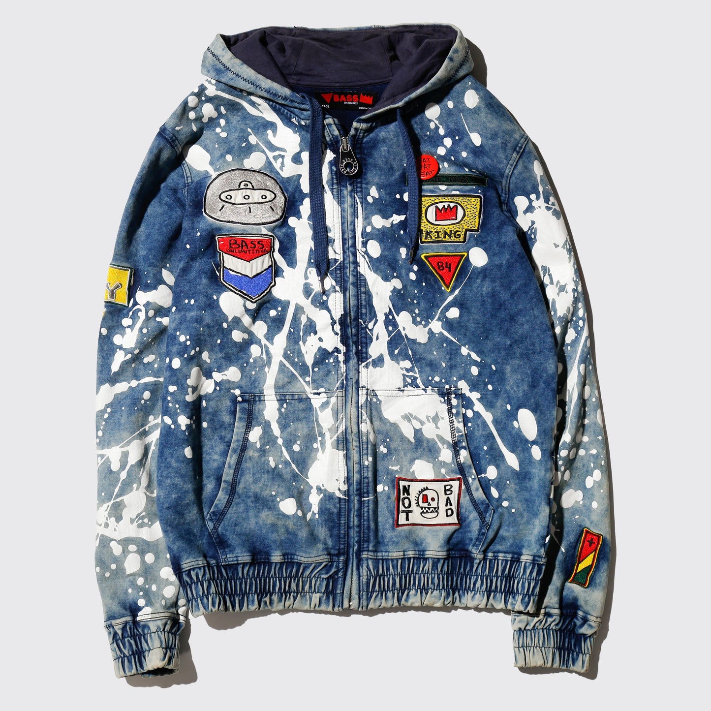 vintage bass by ron bass custom zip hoodie
