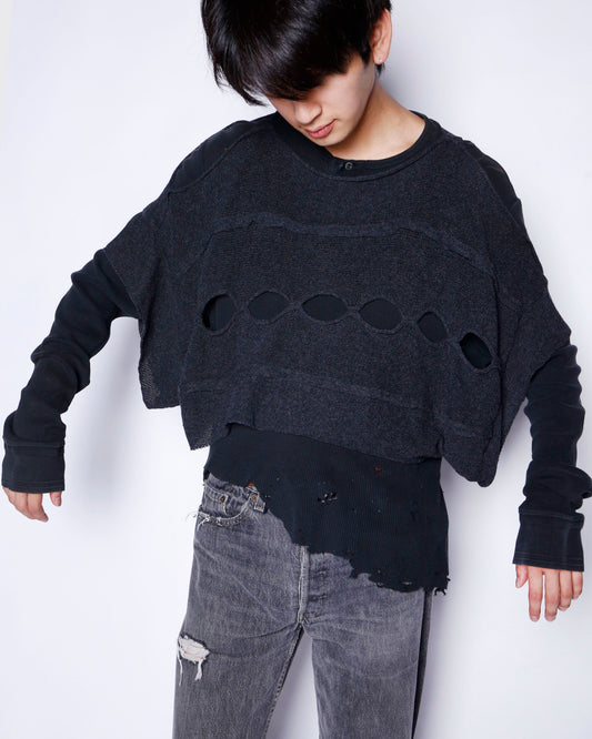 vintage hole wide summer sweater