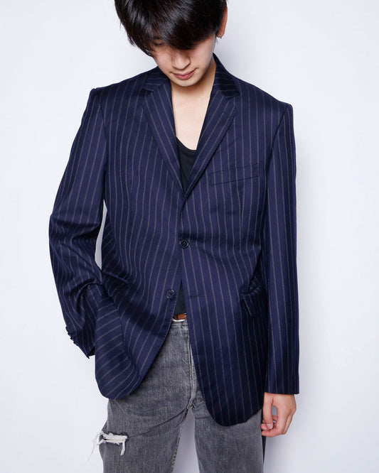 vintage 90's Yves Saint Laurent stripe 2b single tailored jacket