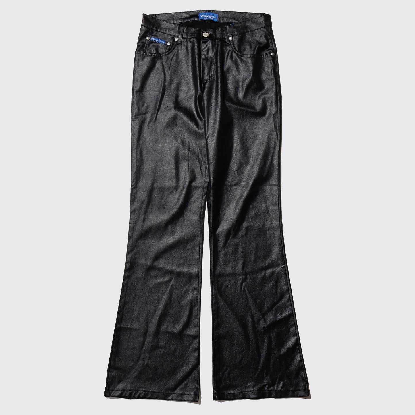 vintage coating stretch flare trousers