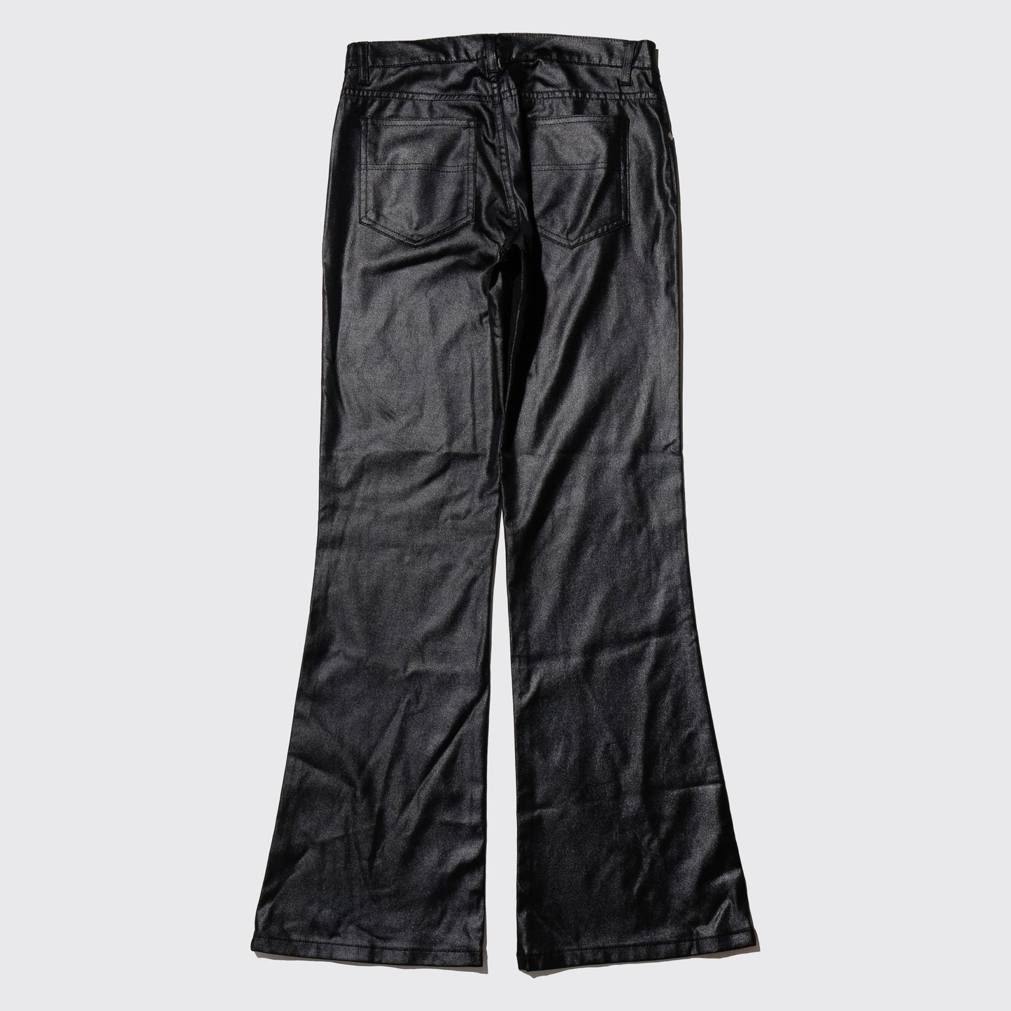 vintage coating stretch flare trousers