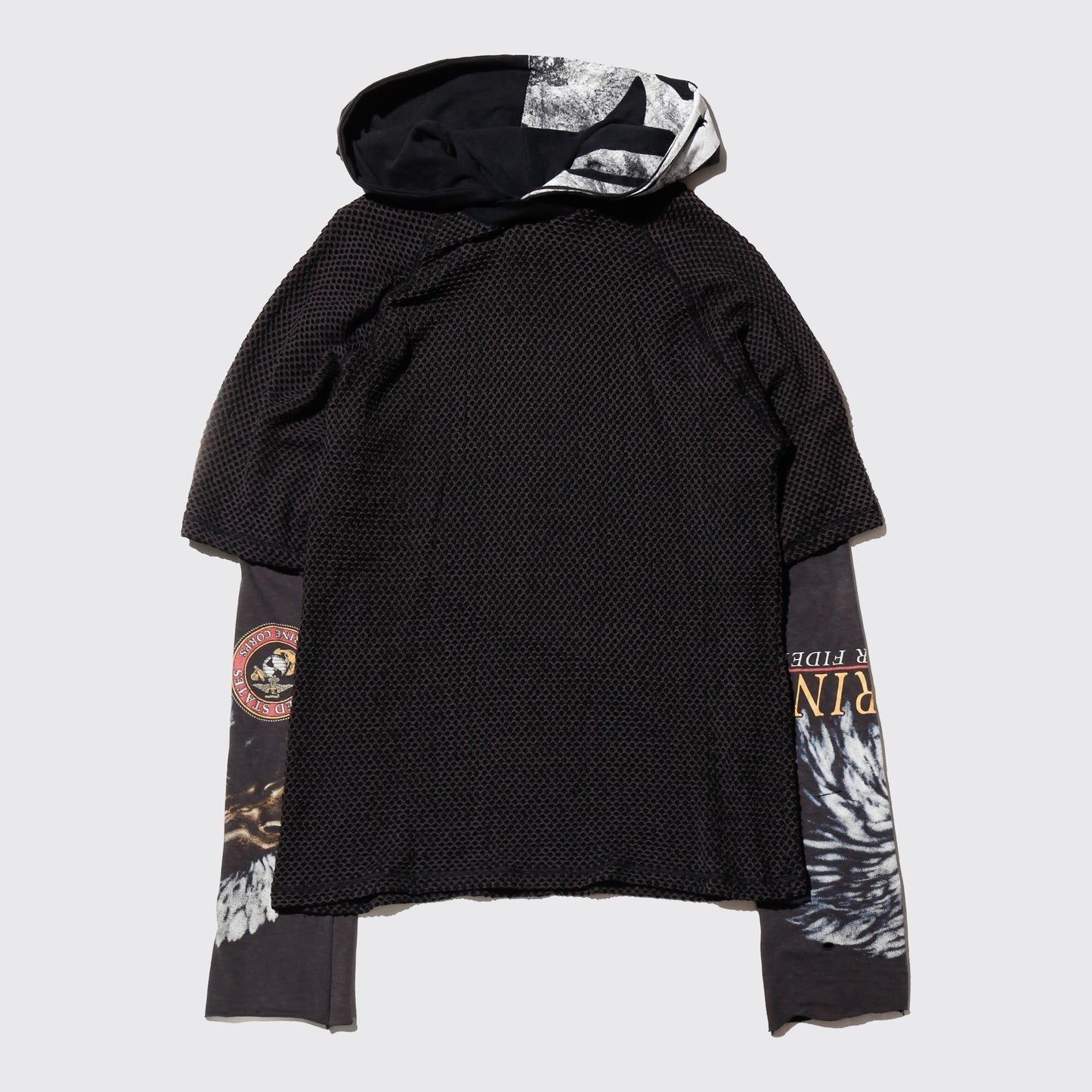 *one-off hybrid skull hoodie