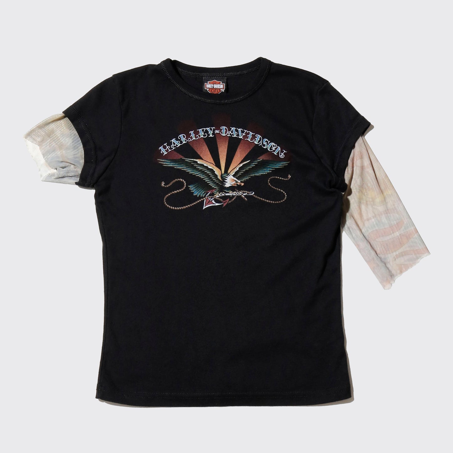 vintage harley-davidson barnett tattoo sleeve t-shirt
