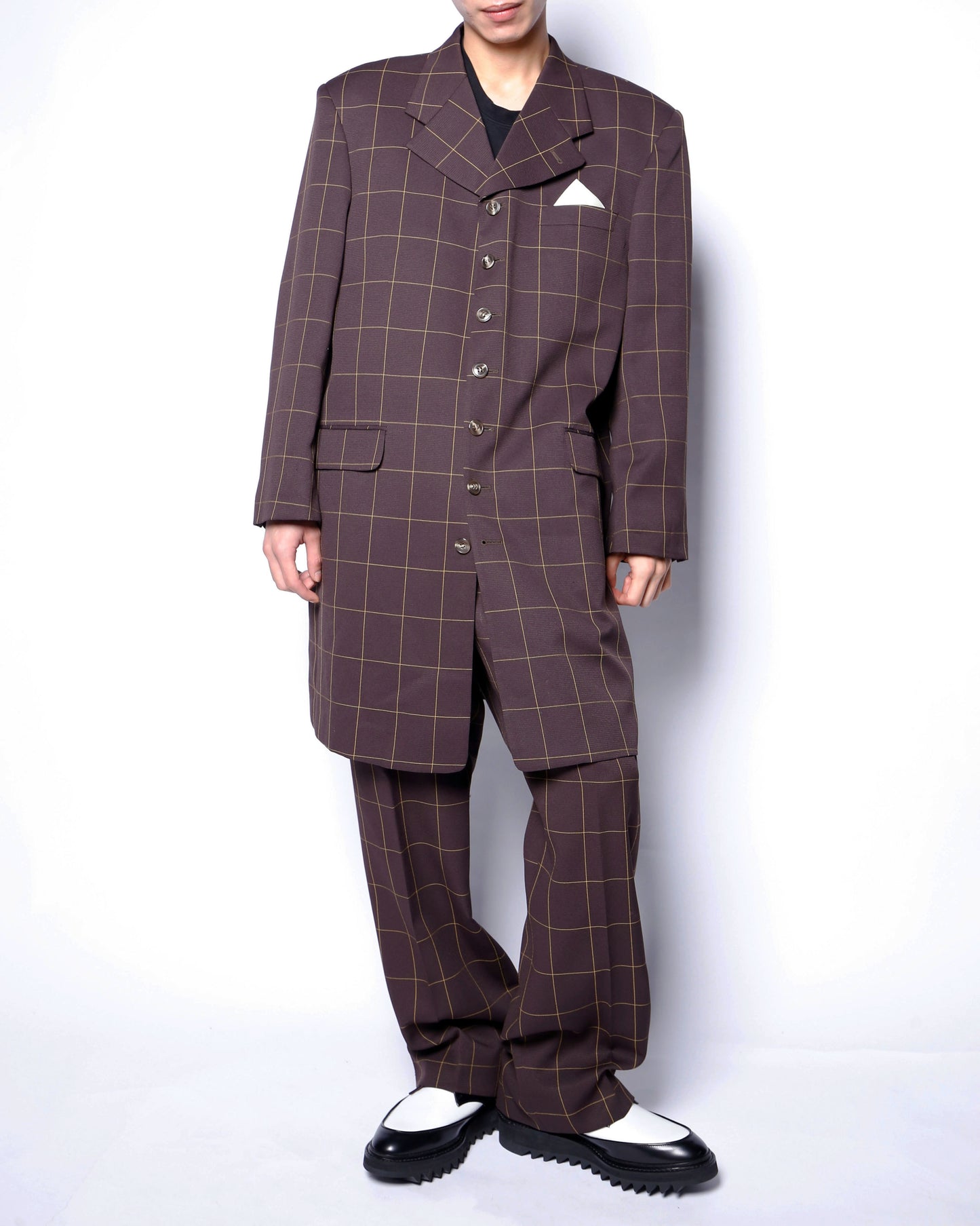 vintage window check zoot set up